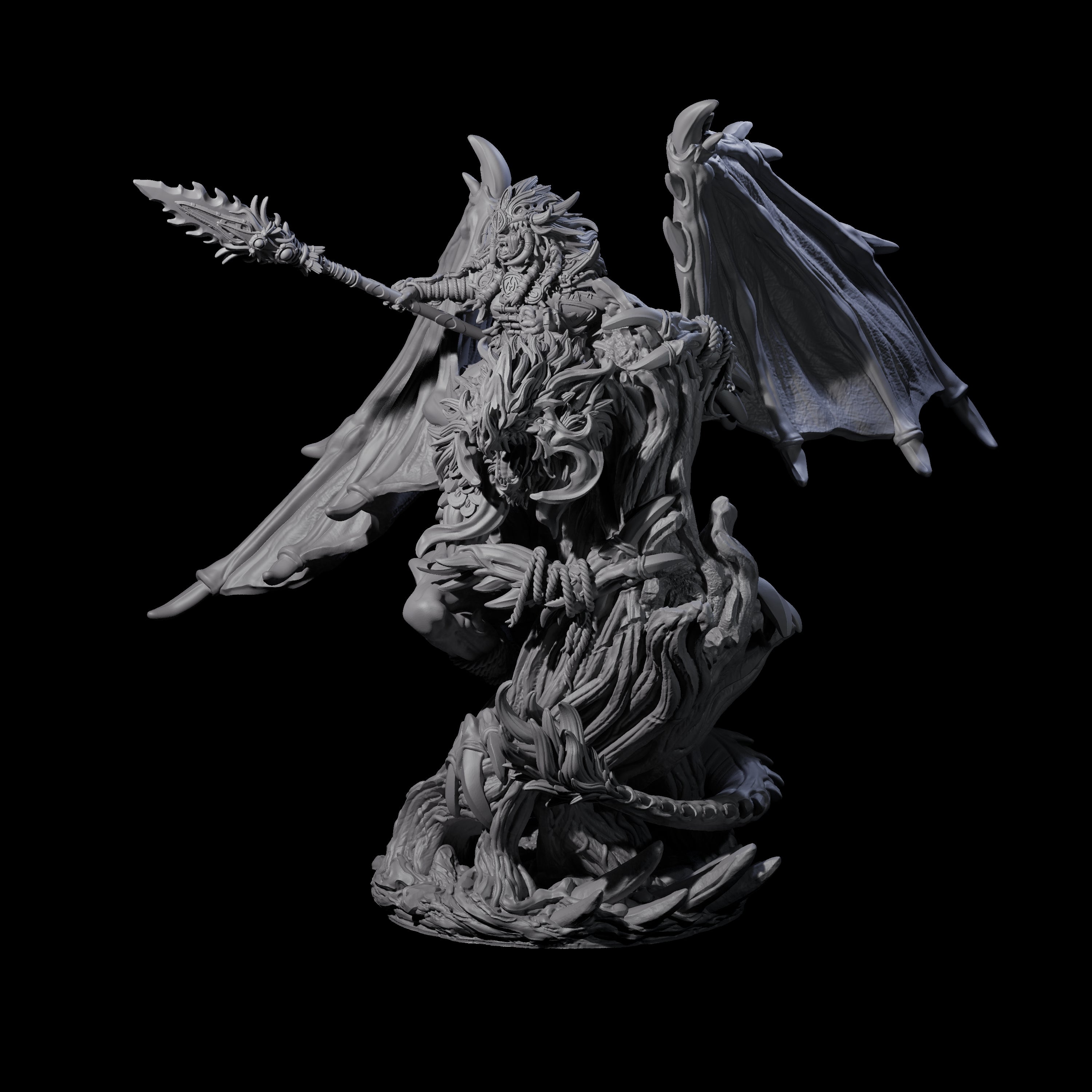 Primal Vampire and Dire Bat Miniature for Dungeons and Dragons, Pathfinder or other TTRPGs