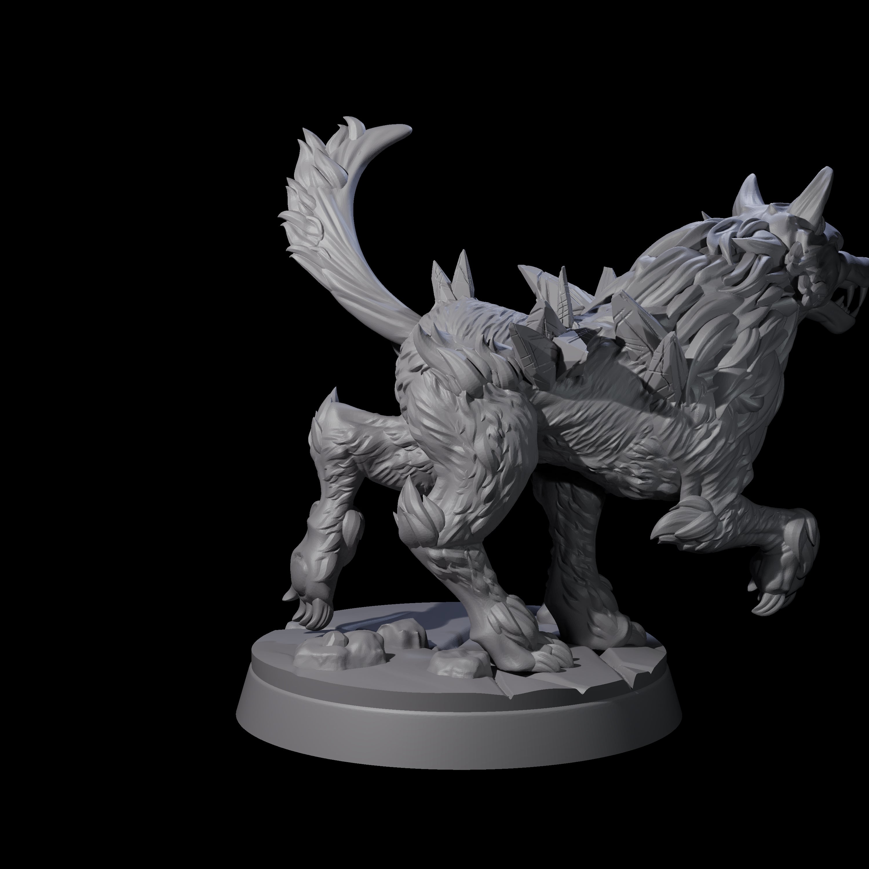 Primordial Direwolf A Miniature for Dungeons and Dragons, Pathfinder or other TTRPGs