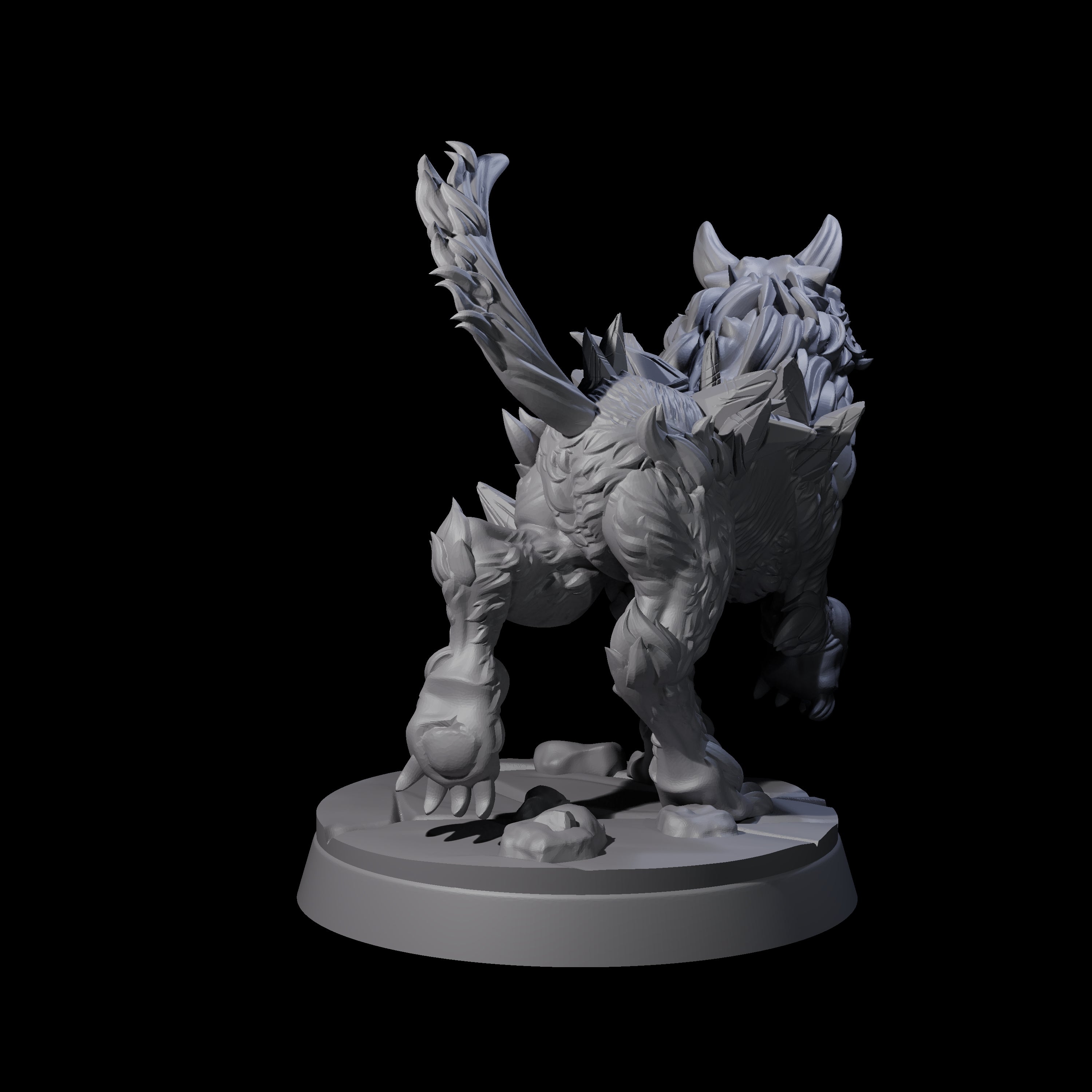 Primordial Direwolf A Miniature for Dungeons and Dragons, Pathfinder or other TTRPGs