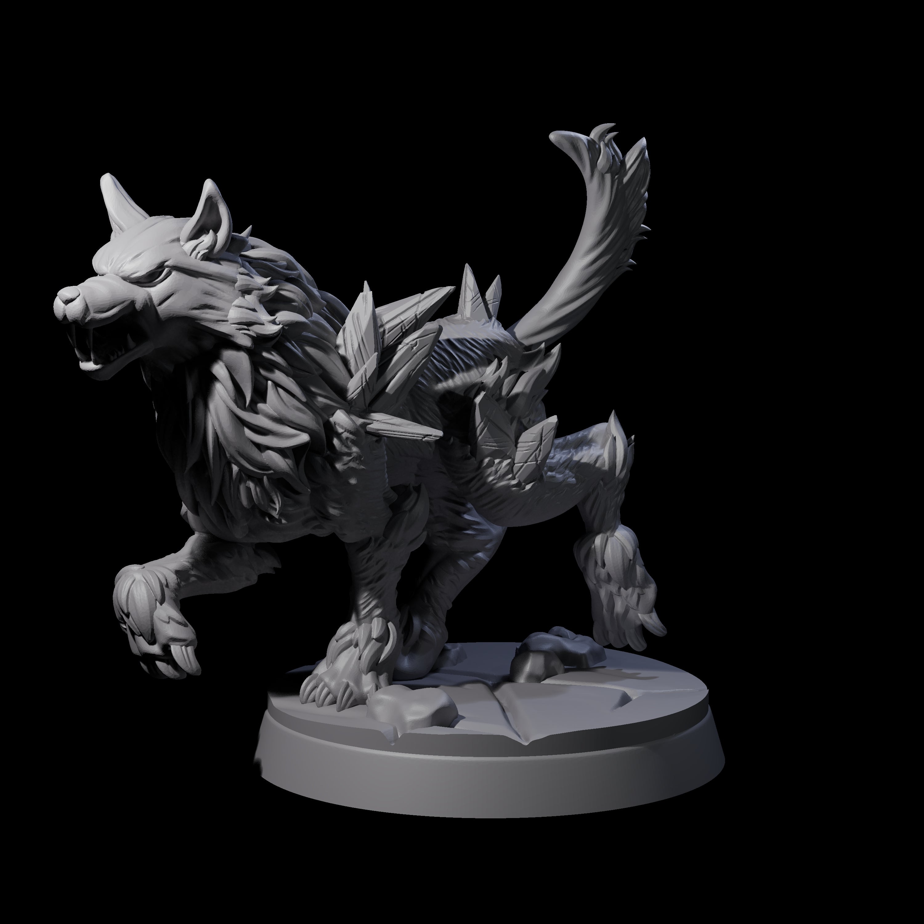 Primordial Direwolf A Miniature for Dungeons and Dragons, Pathfinder or other TTRPGs