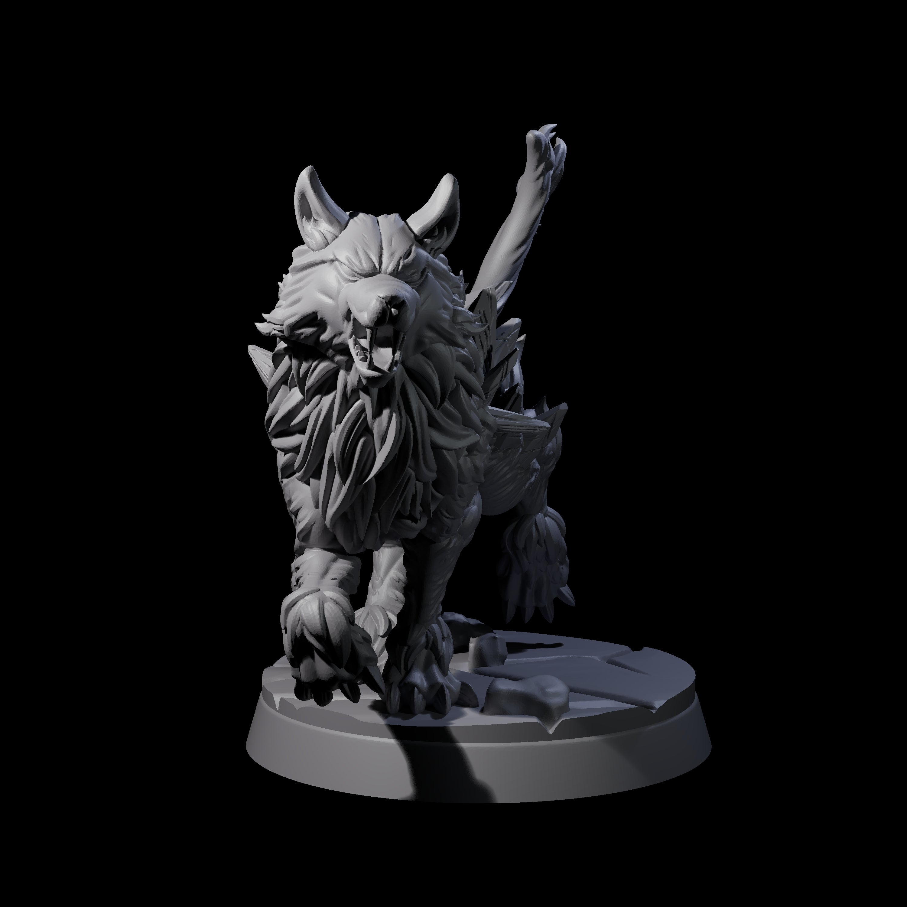 Primordial Direwolf A Miniature for Dungeons and Dragons, Pathfinder or other TTRPGs