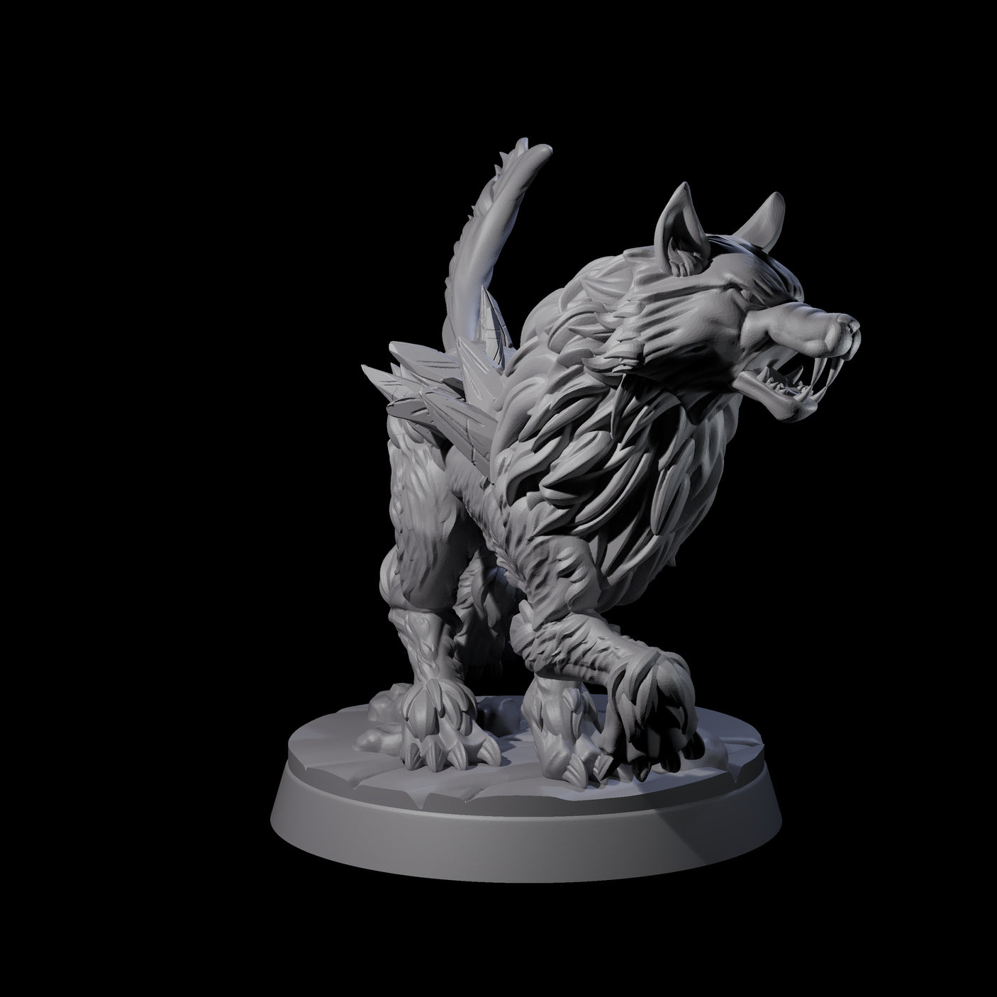 Primordial Direwolf A Miniature for Dungeons and Dragons, Pathfinder or other TTRPGs