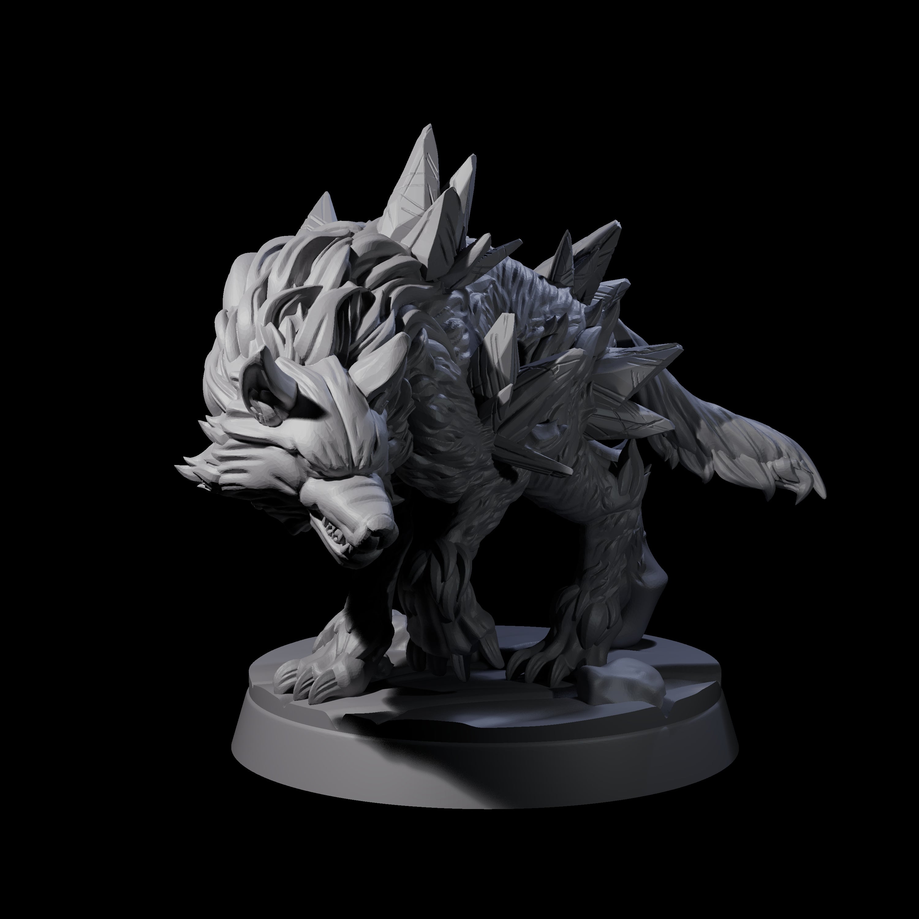 Primordial Direwolf B Miniature for Dungeons and Dragons, Pathfinder or other TTRPGs