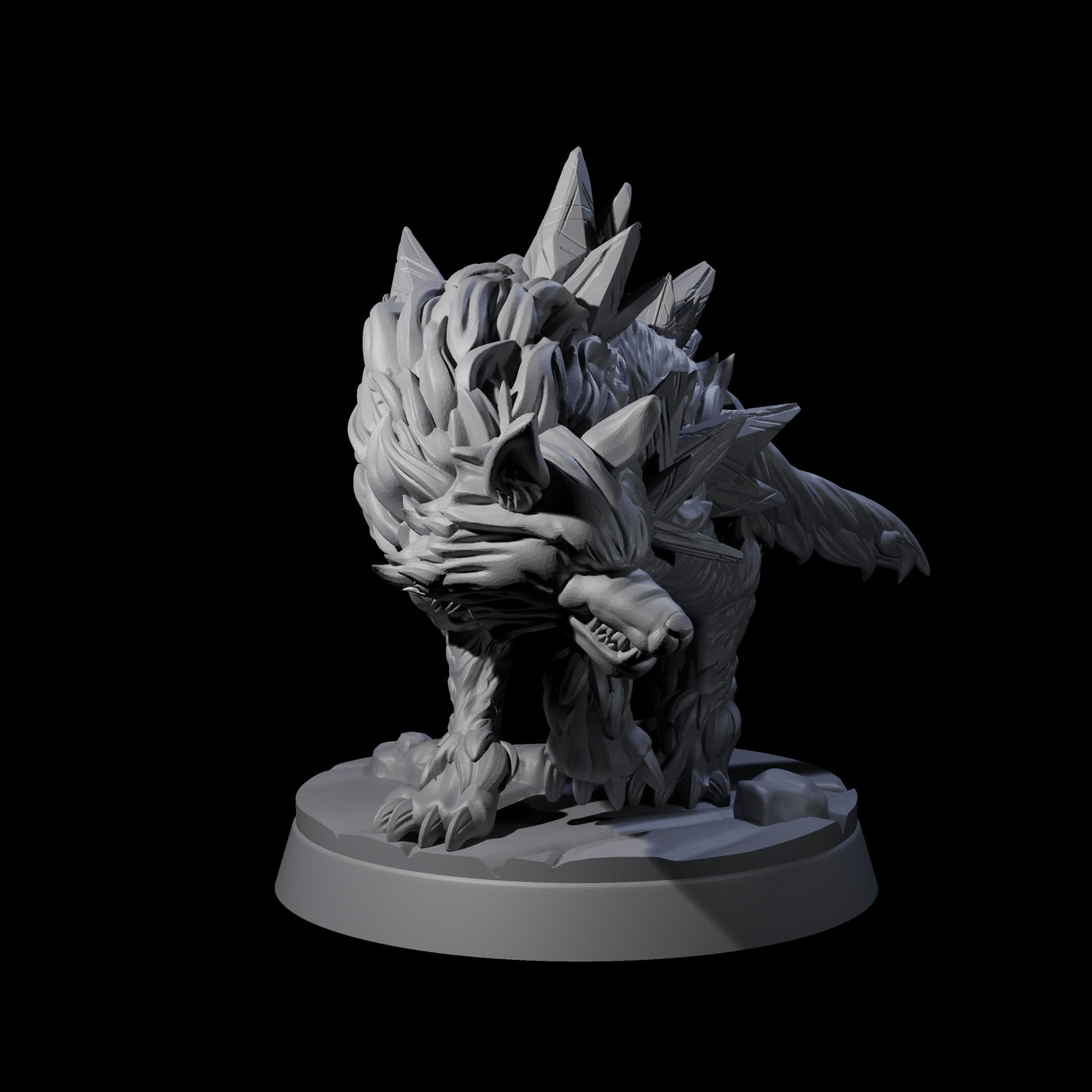 Primordial Direwolf B Miniature for Dungeons and Dragons, Pathfinder or other TTRPGs