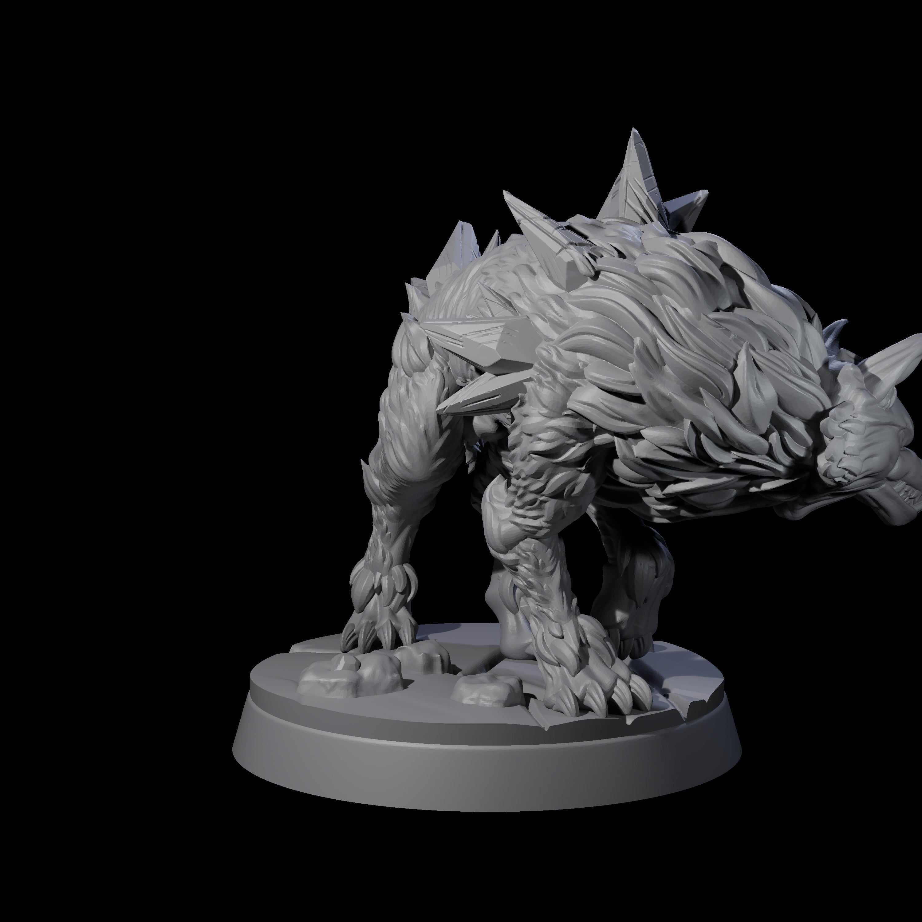 Primordial Direwolf B Miniature for Dungeons and Dragons, Pathfinder or other TTRPGs