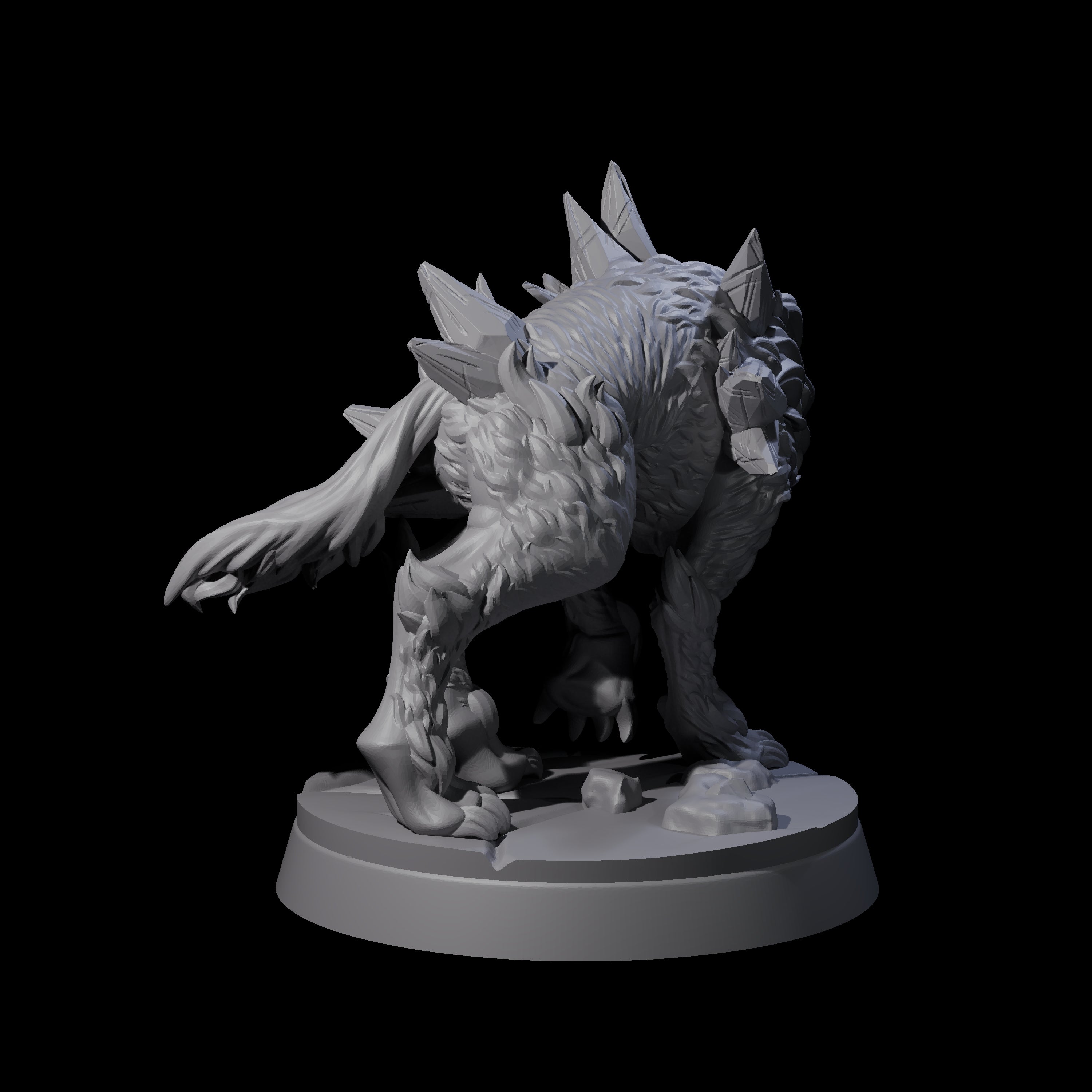 Primordial Direwolf B Miniature for Dungeons and Dragons, Pathfinder or other TTRPGs