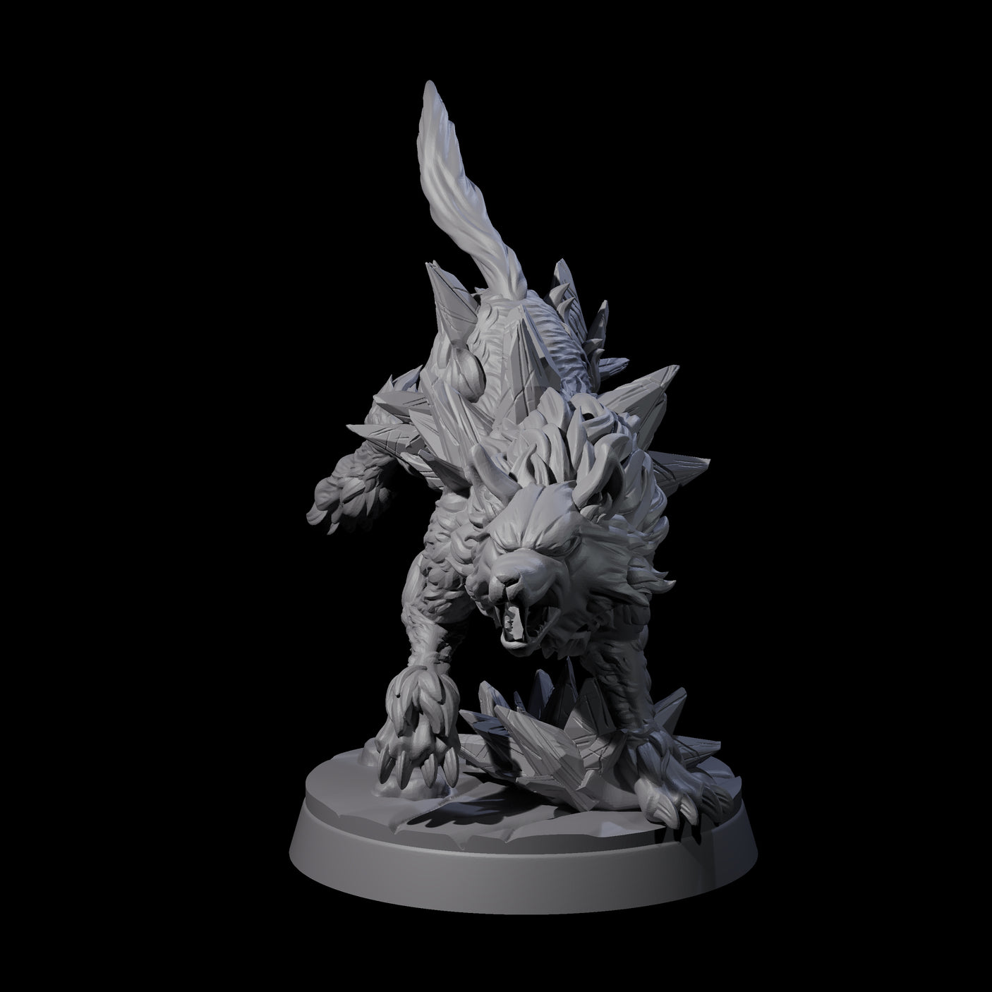 Primordial Direwolf C Miniature for Dungeons and Dragons, Pathfinder or other TTRPGs