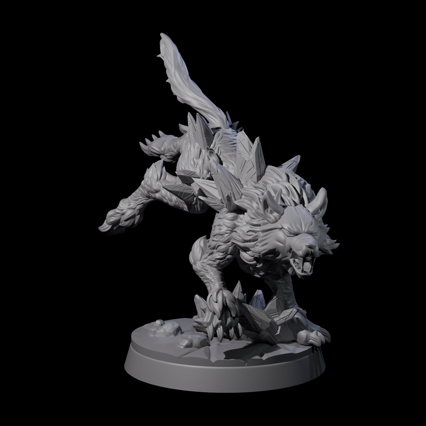 Primordial Direwolf C Miniature for Dungeons and Dragons, Pathfinder or other TTRPGs