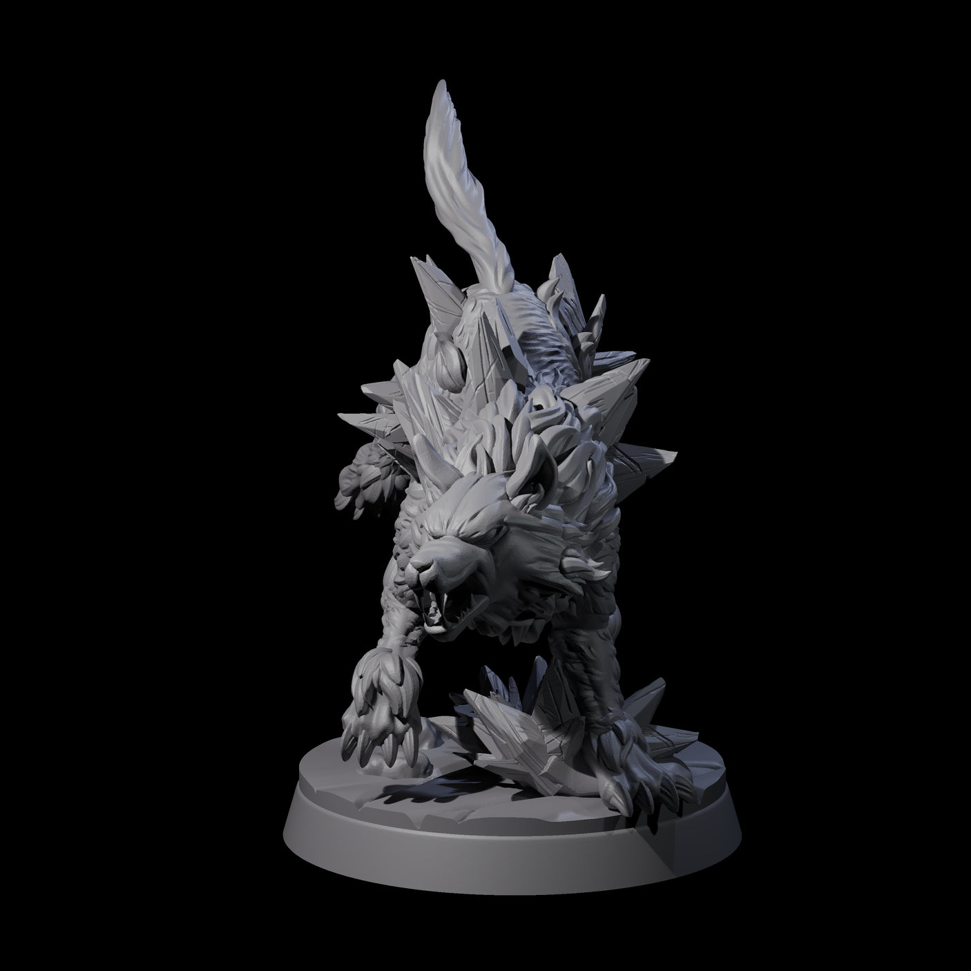 Primordial Direwolf C Miniature for Dungeons and Dragons, Pathfinder or other TTRPGs