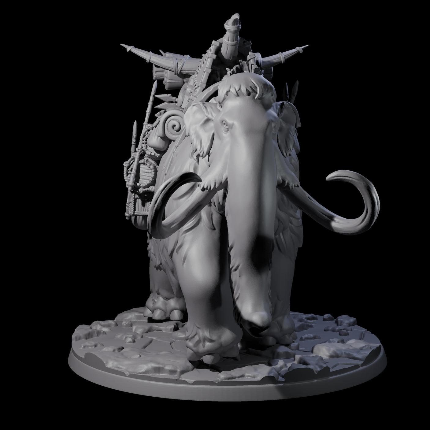 Primordial Woolly Mammoth Miniature for Dungeons and Dragons, Pathfinder or other TTRPGs