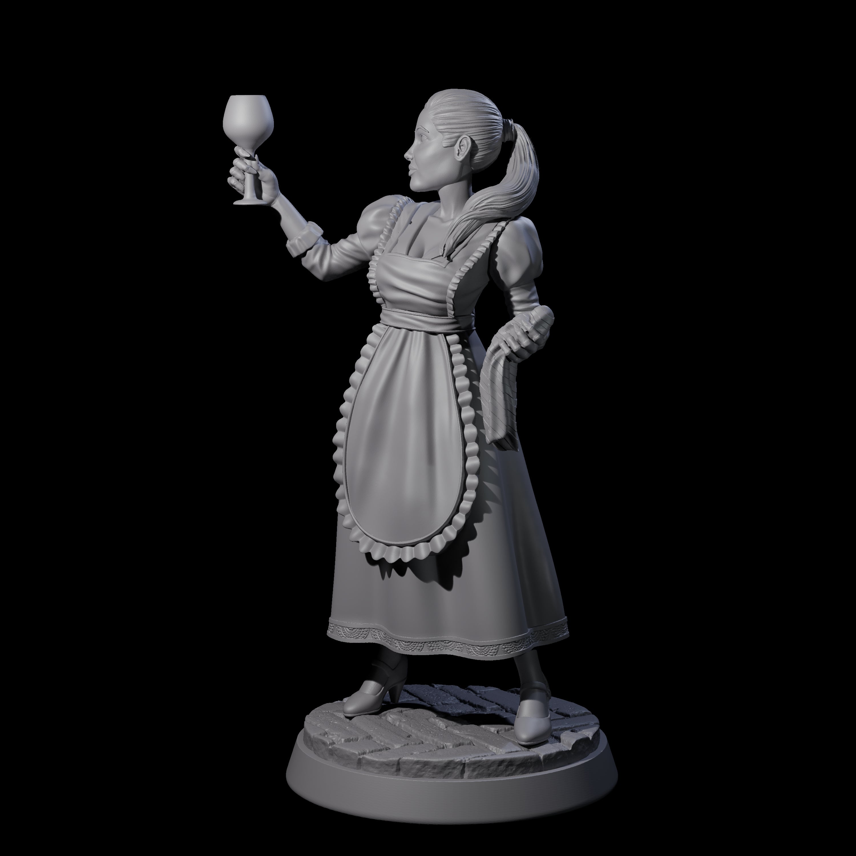 Pristine Maid Miniature for Dungeons and Dragons, Pathfinder or other TTRPGs