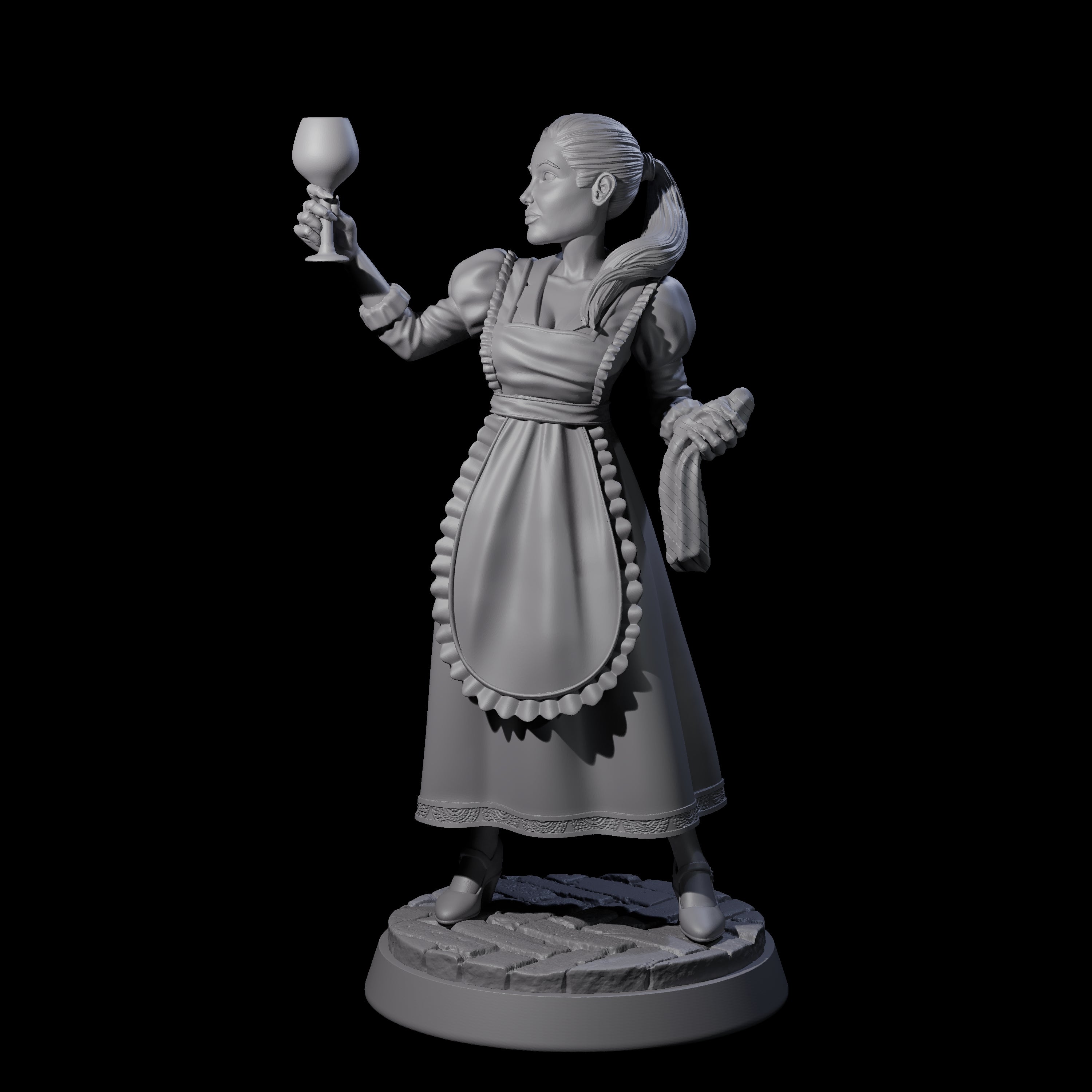 Pristine Maid Miniature for Dungeons and Dragons, Pathfinder or other TTRPGs
