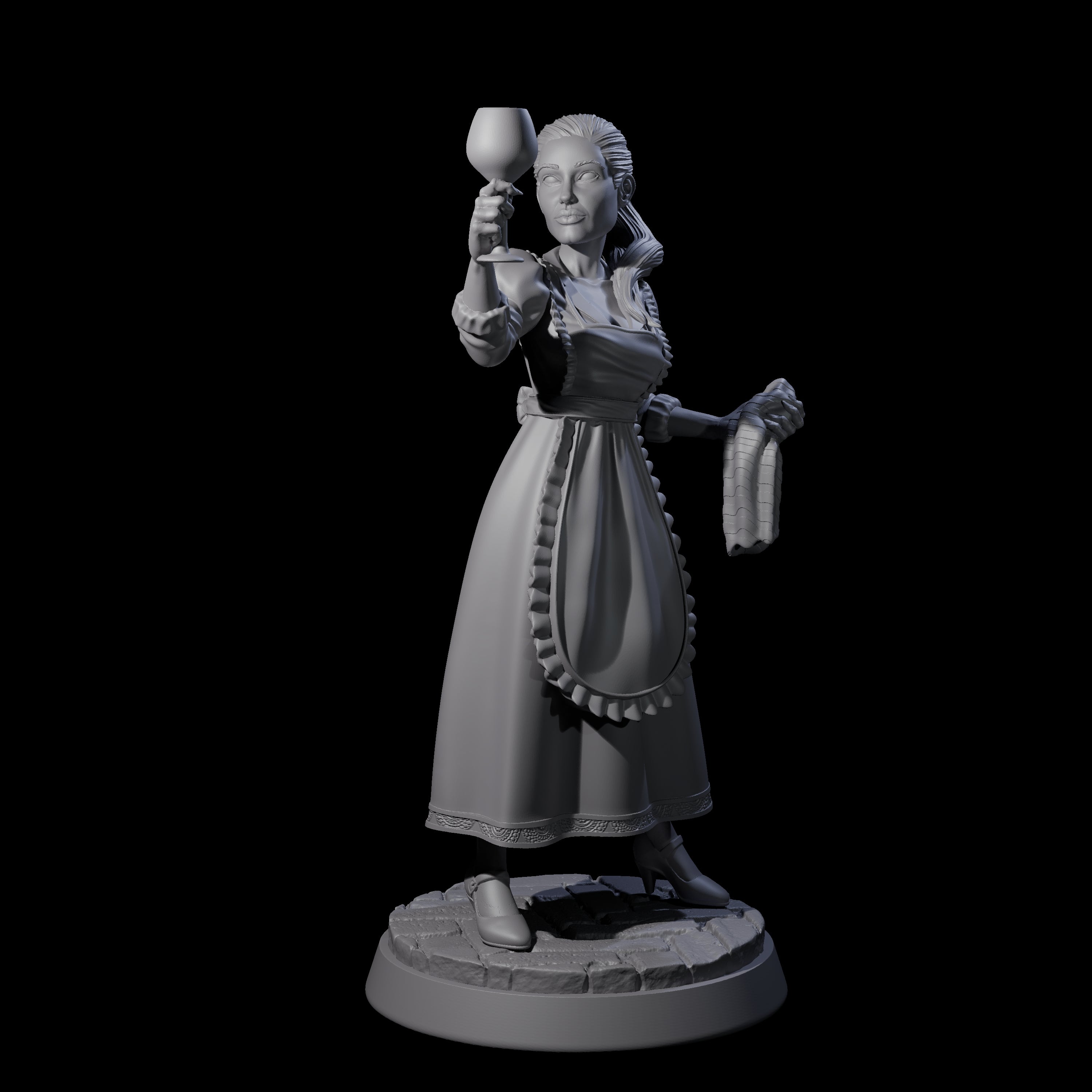 Pristine Maid Miniature for Dungeons and Dragons, Pathfinder or other TTRPGs