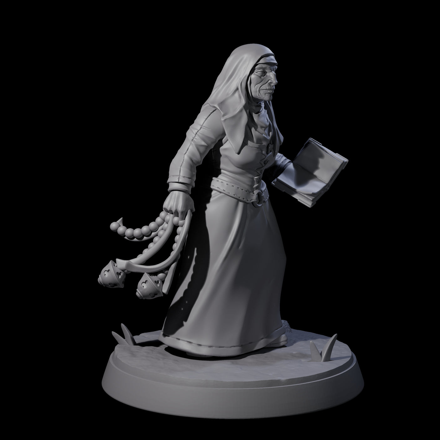 Proselytising Nun Miniature for Dungeons and Dragons, Pathfinder or other TTRPGs