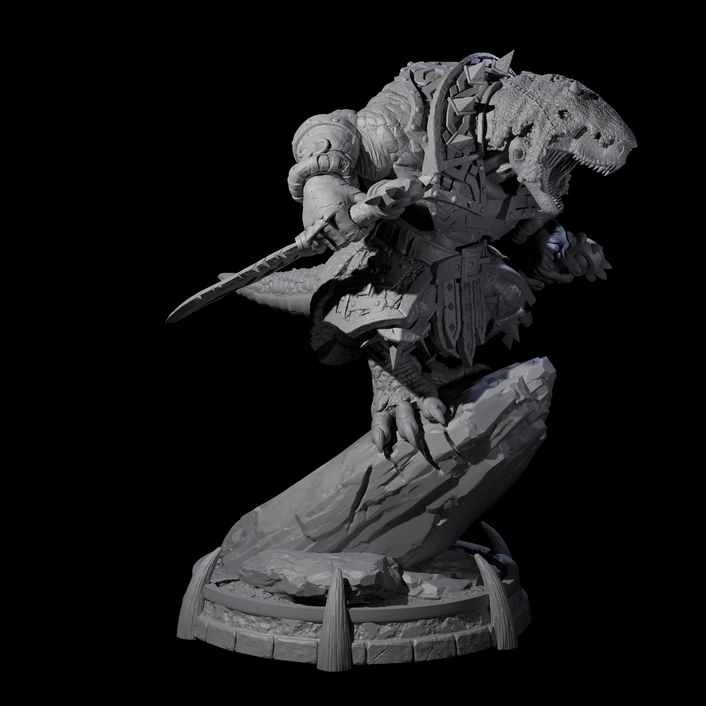Protective Saurian Warrior A Miniature for Dungeons and Dragons, Pathfinder or other TTRPGs