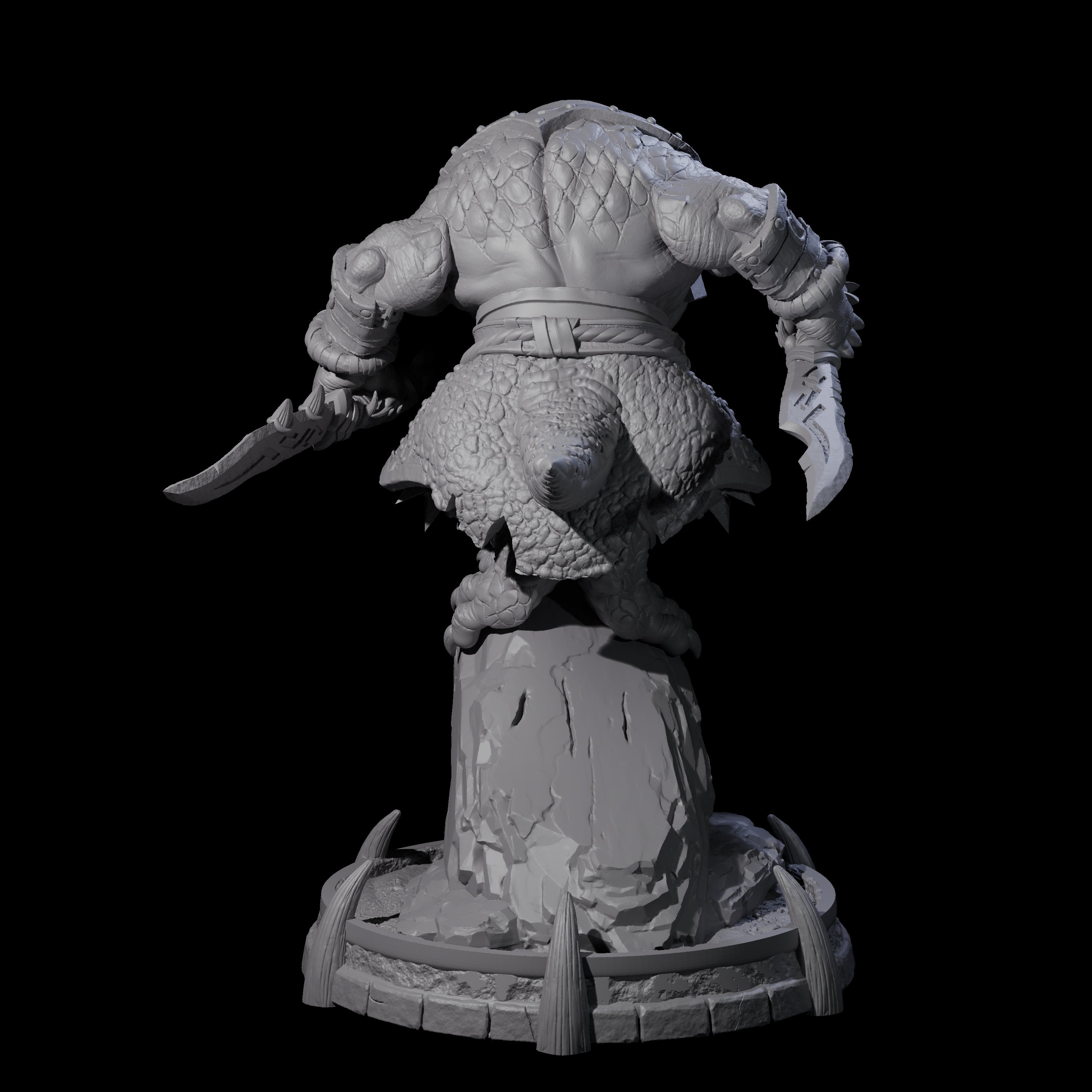 Protective Saurian Warrior A Miniature for Dungeons and Dragons, Pathfinder or other TTRPGs