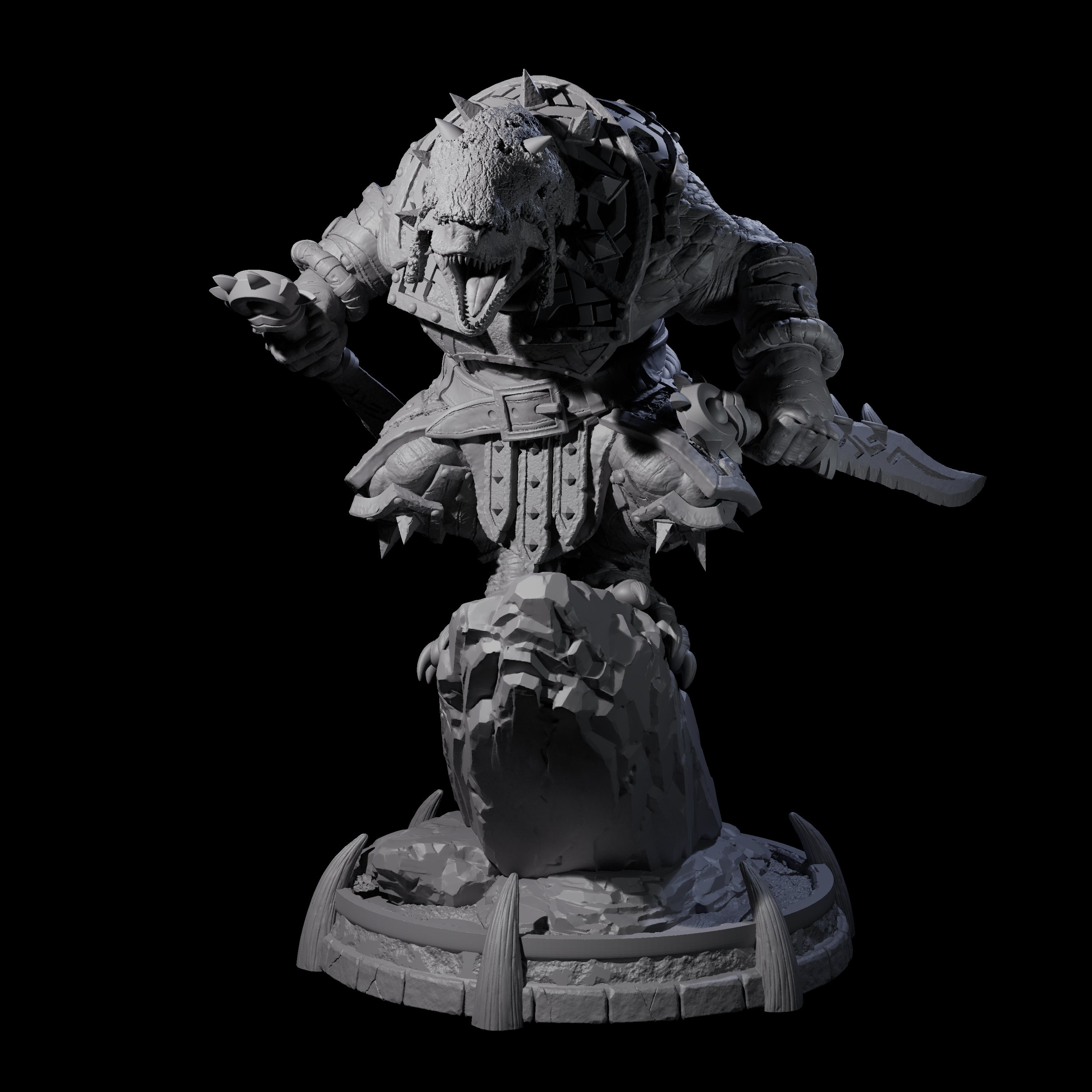 Protective Saurian Warrior A Miniature for Dungeons and Dragons, Pathfinder or other TTRPGs