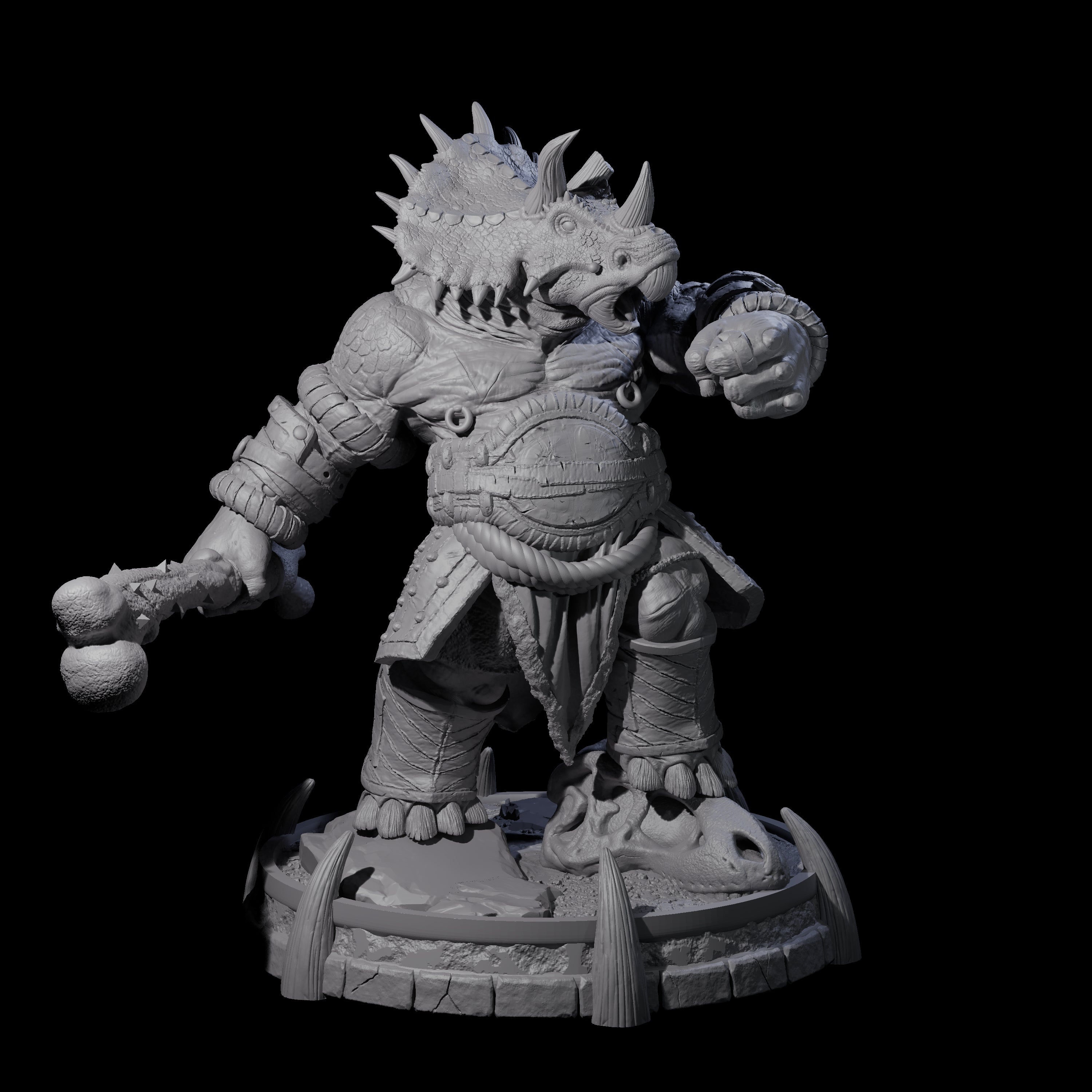 Protective Saurian Warrior C Miniature for Dungeons and Dragons, Pathfinder or other TTRPGs