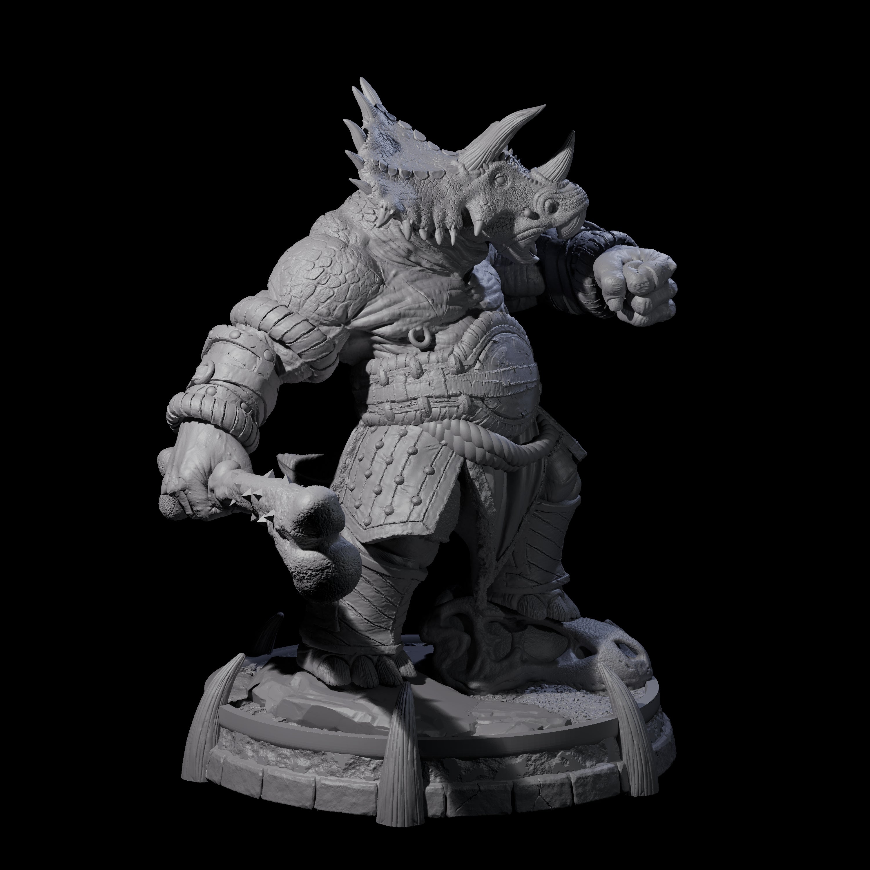 Protective Saurian Warrior C Miniature for Dungeons and Dragons, Pathfinder or other TTRPGs