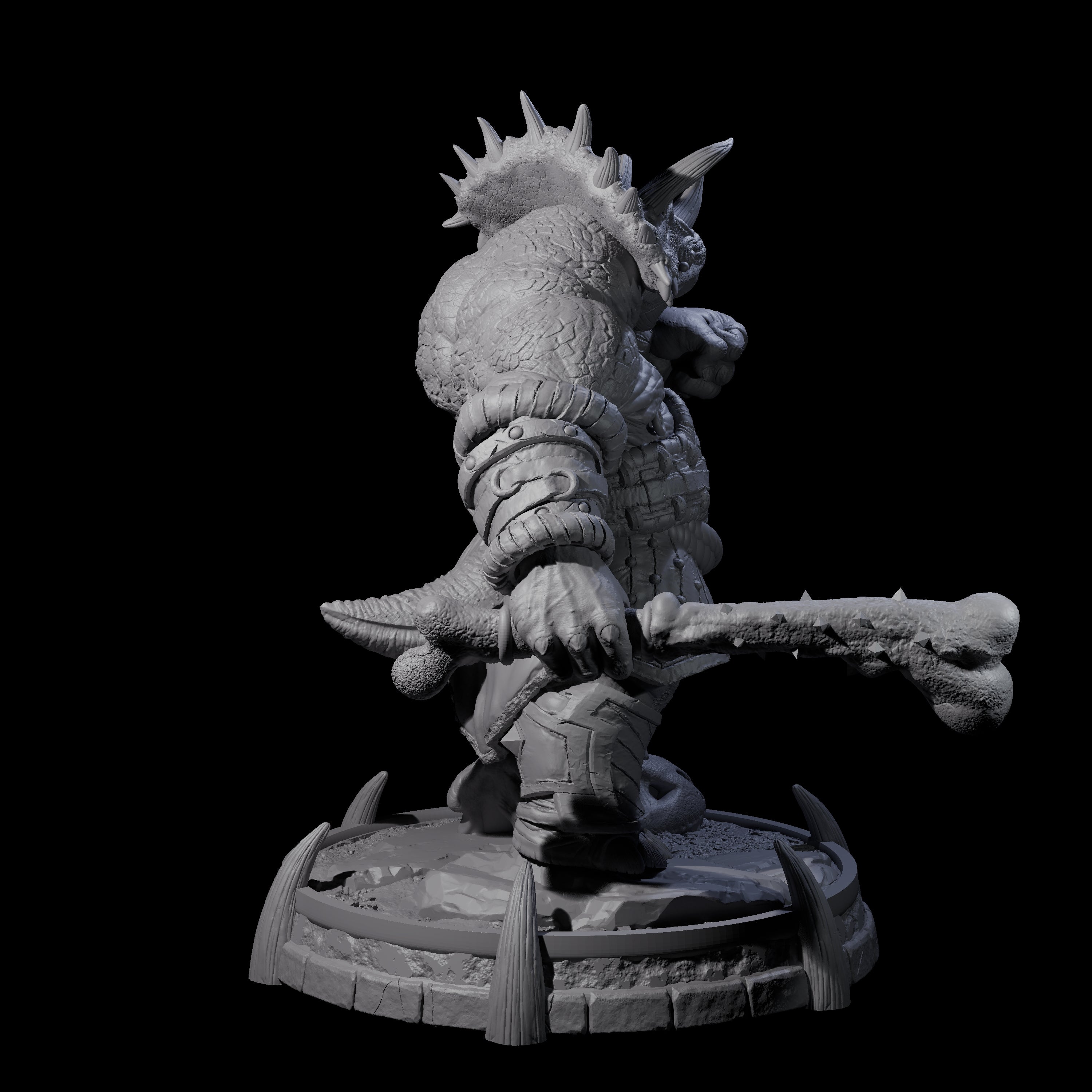 Protective Saurian Warrior C Miniature for Dungeons and Dragons, Pathfinder or other TTRPGs
