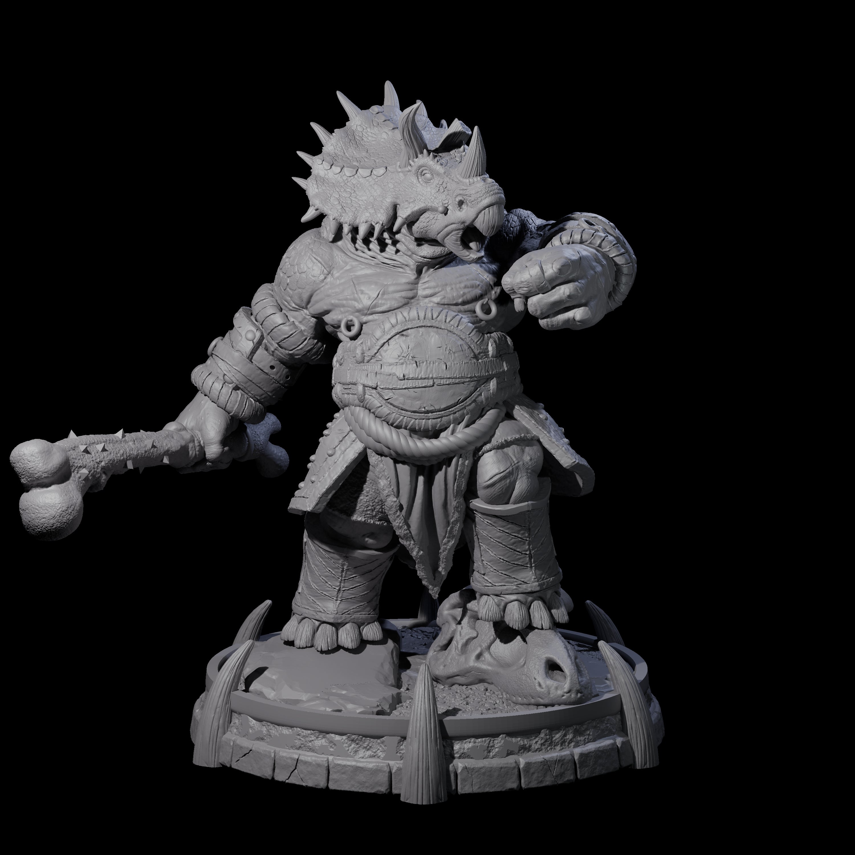 Protective Saurian Warrior C Miniature for Dungeons and Dragons, Pathfinder or other TTRPGs