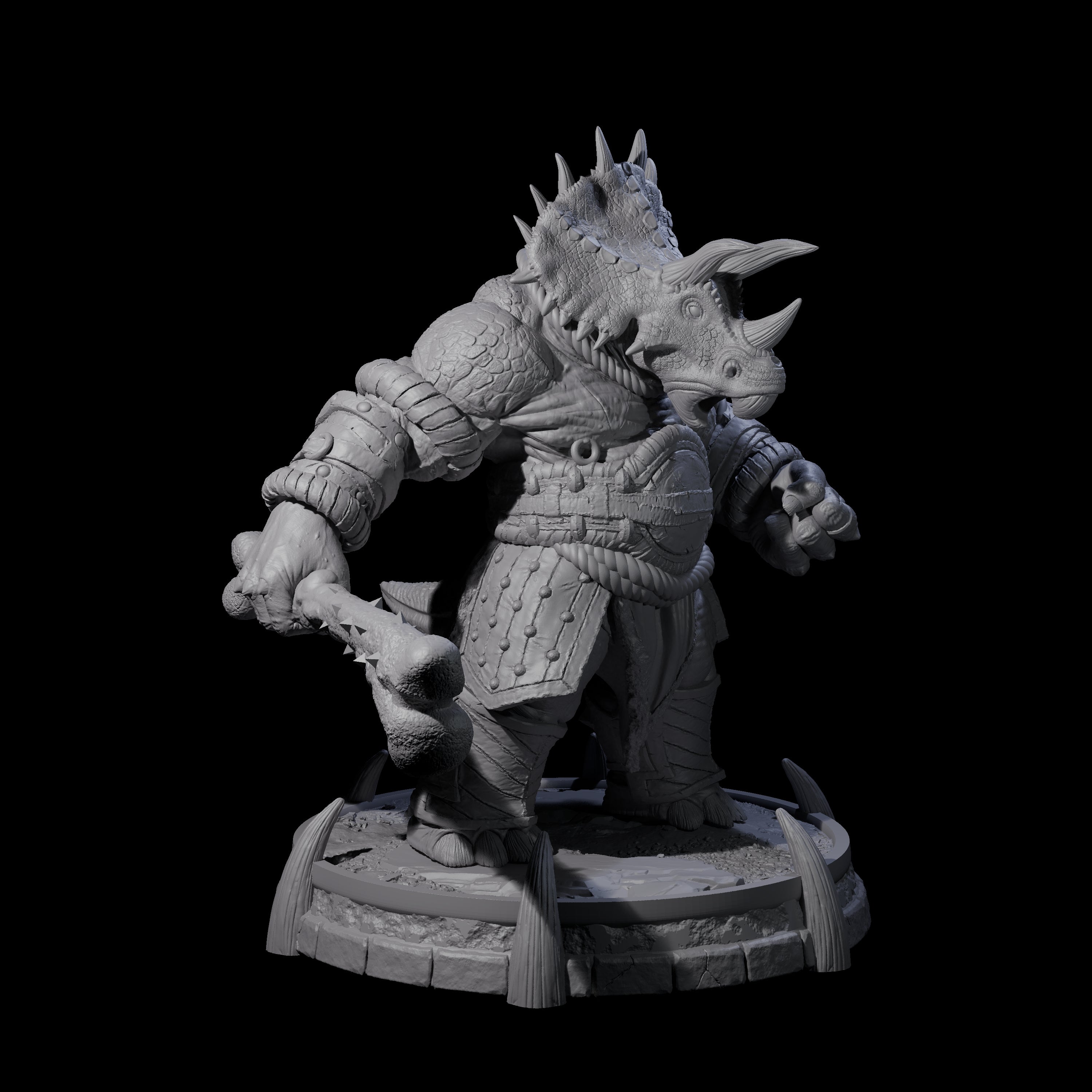 Protective Saurian Warrior D Miniature for Dungeons and Dragons, Pathfinder or other TTRPGs