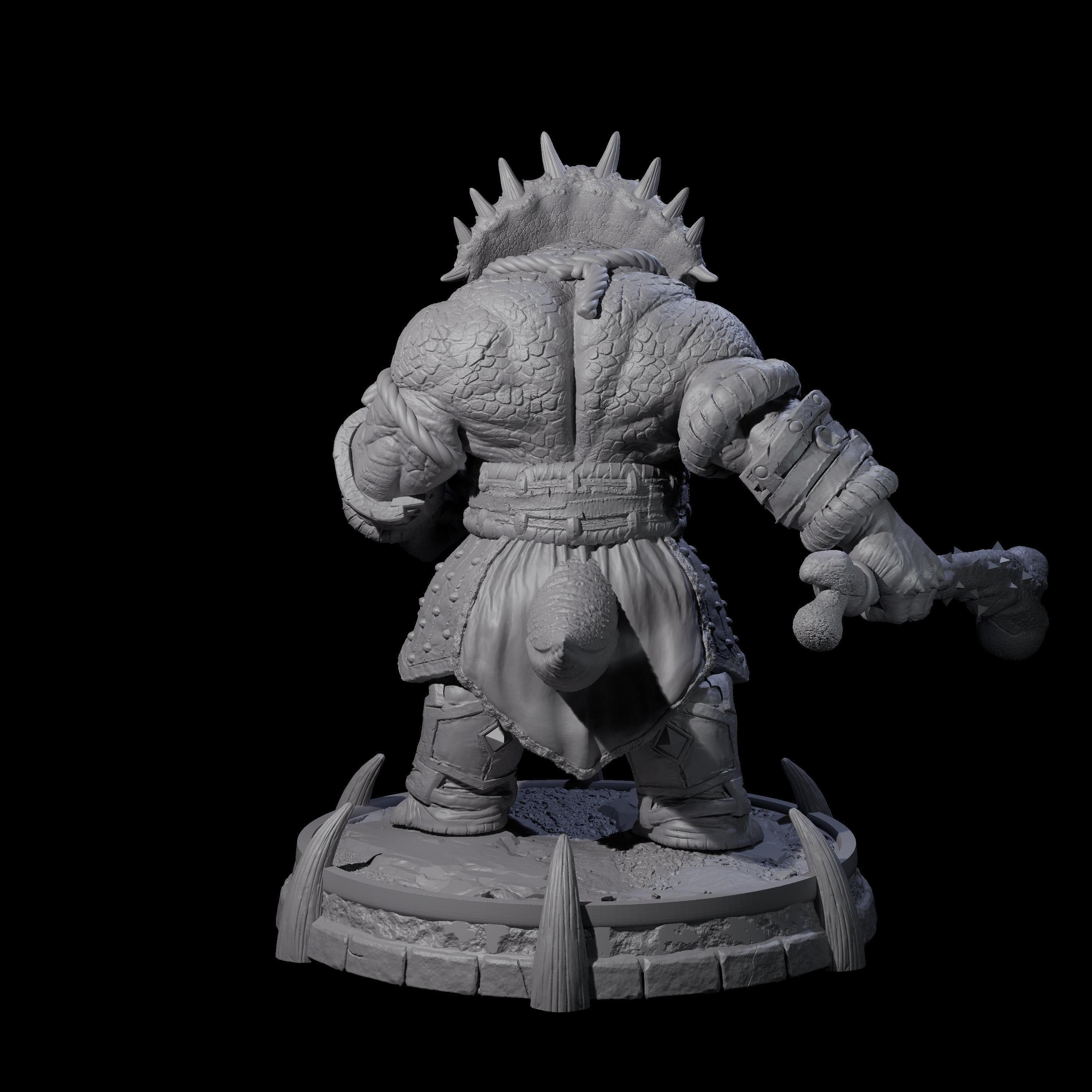 Protective Saurian Warrior D Miniature for Dungeons and Dragons, Pathfinder or other TTRPGs