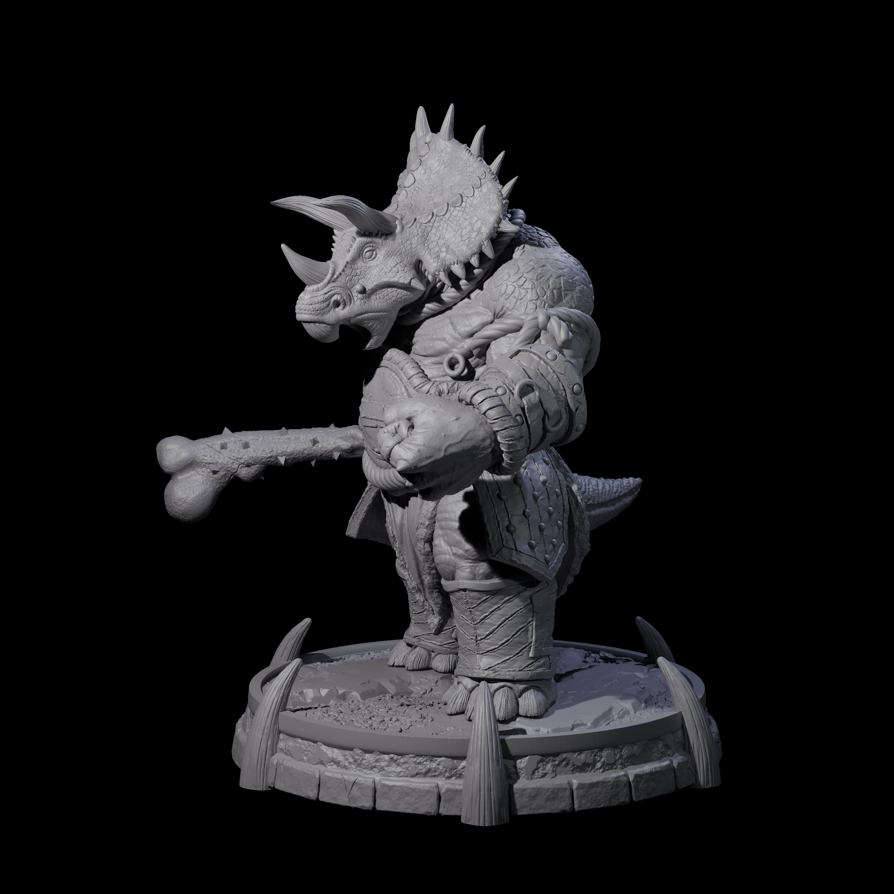 Protective Saurian Warrior D Miniature for Dungeons and Dragons, Pathfinder or other TTRPGs
