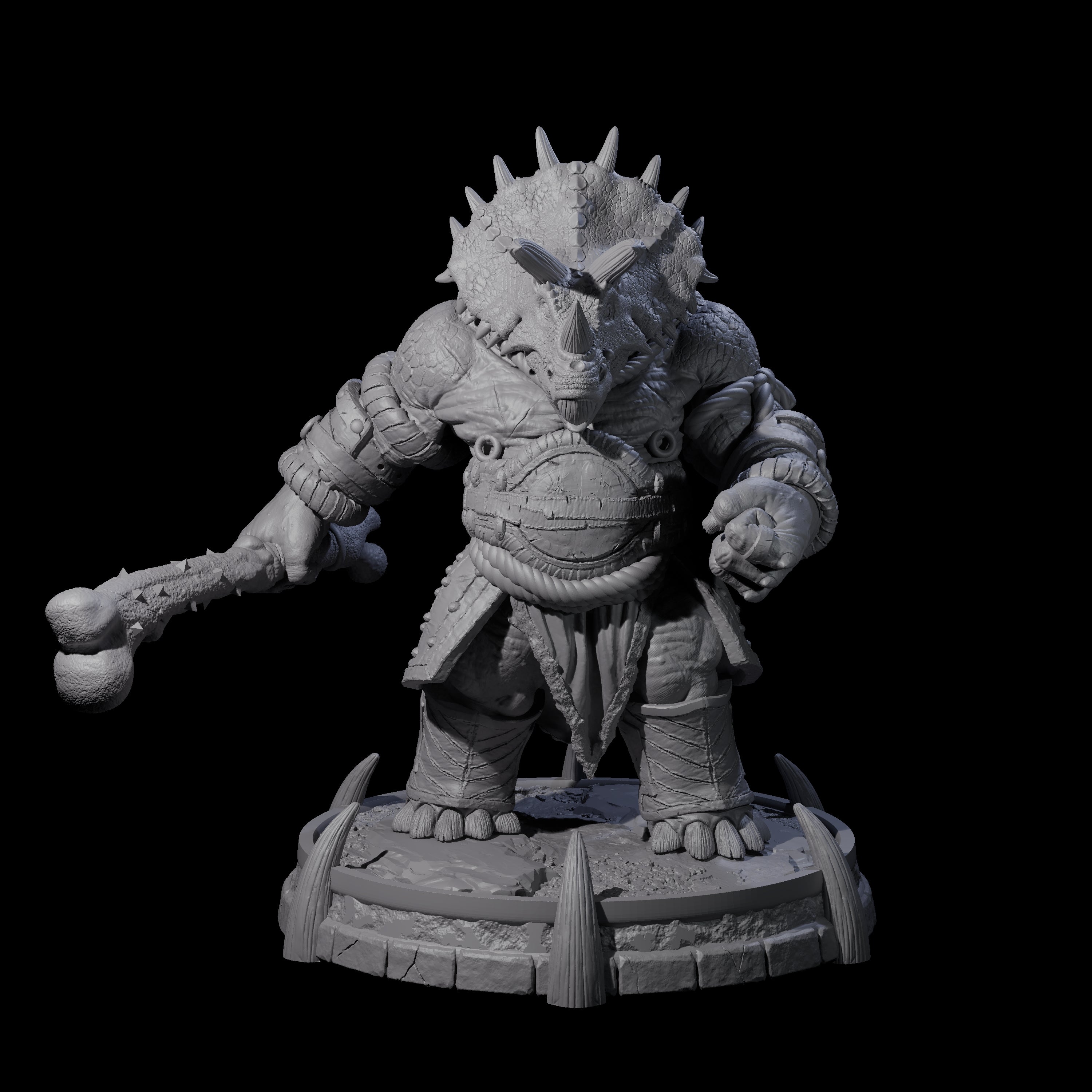 Protective Saurian Warrior D Miniature for Dungeons and Dragons, Pathfinder or other TTRPGs
