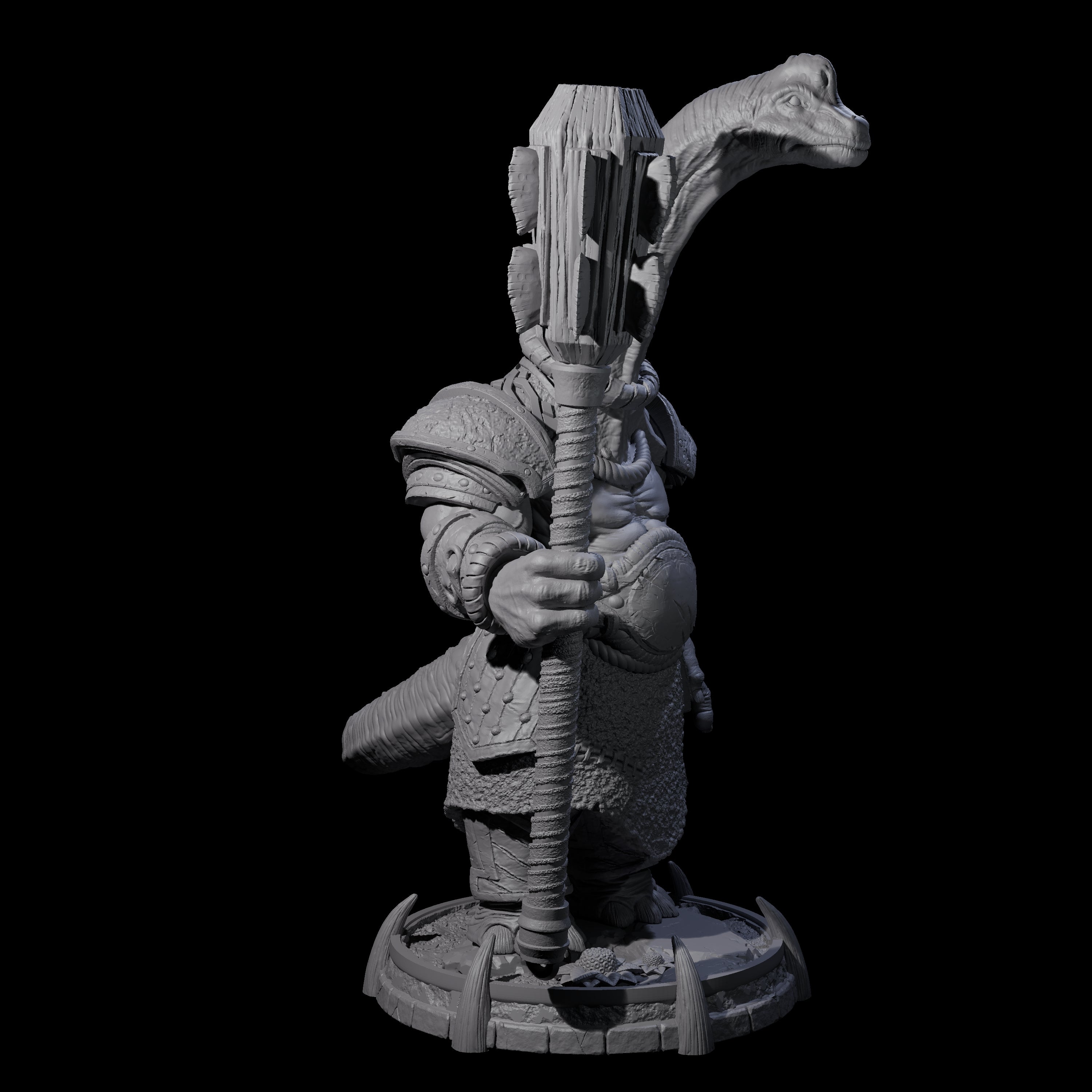 Protective Saurian Warrior E Miniature for Dungeons and Dragons, Pathfinder or other TTRPGs