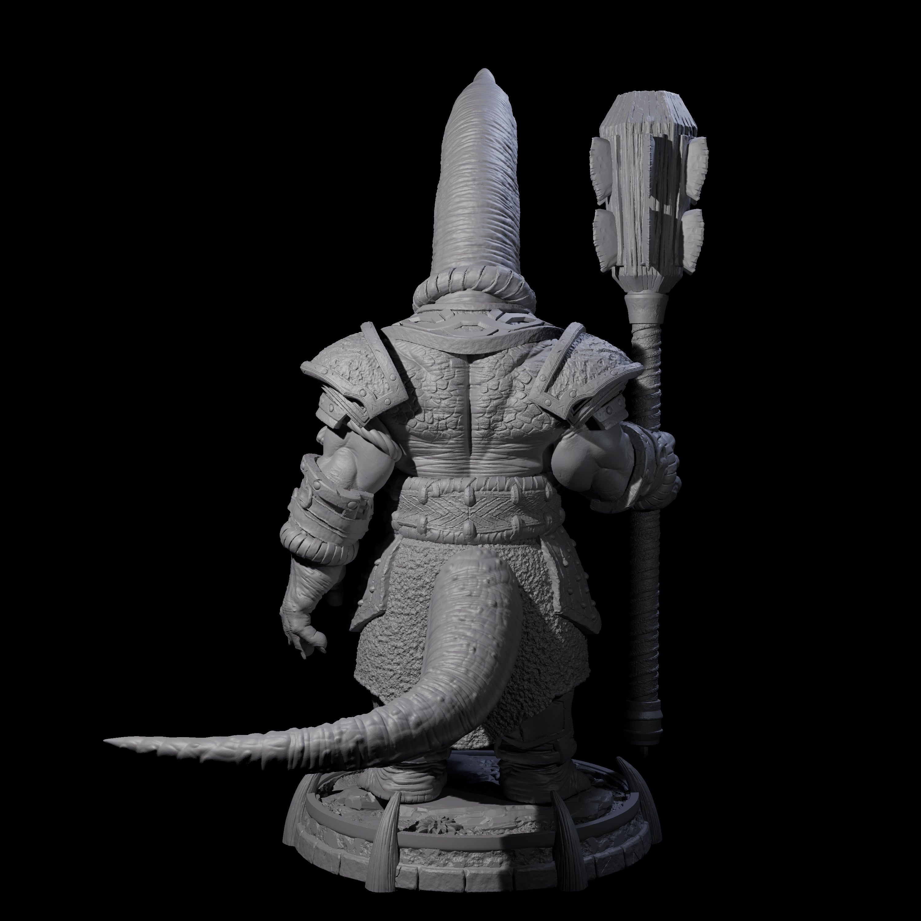 Protective Saurian Warrior E Miniature for Dungeons and Dragons, Pathfinder or other TTRPGs