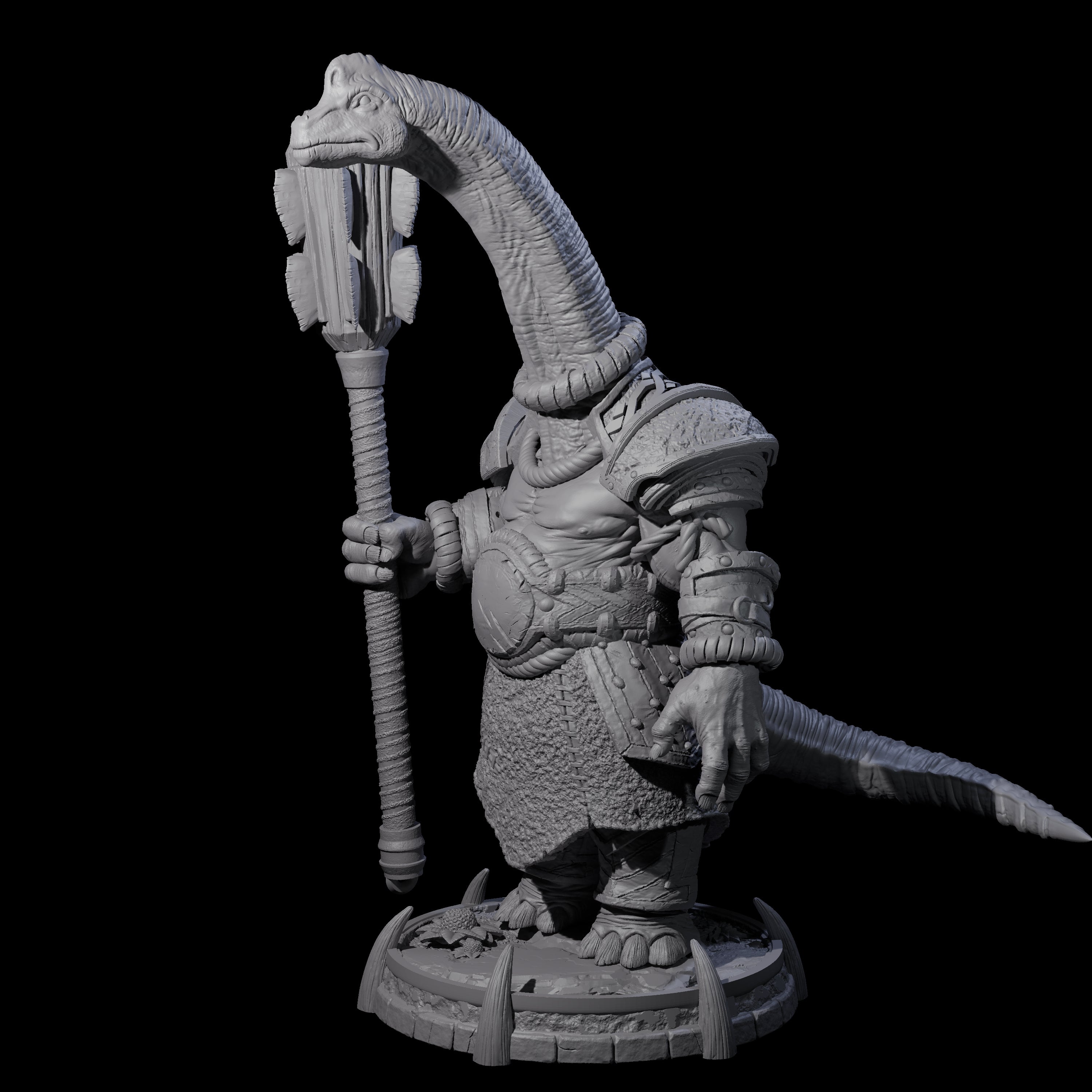 Protective Saurian Warrior E Miniature for Dungeons and Dragons, Pathfinder or other TTRPGs