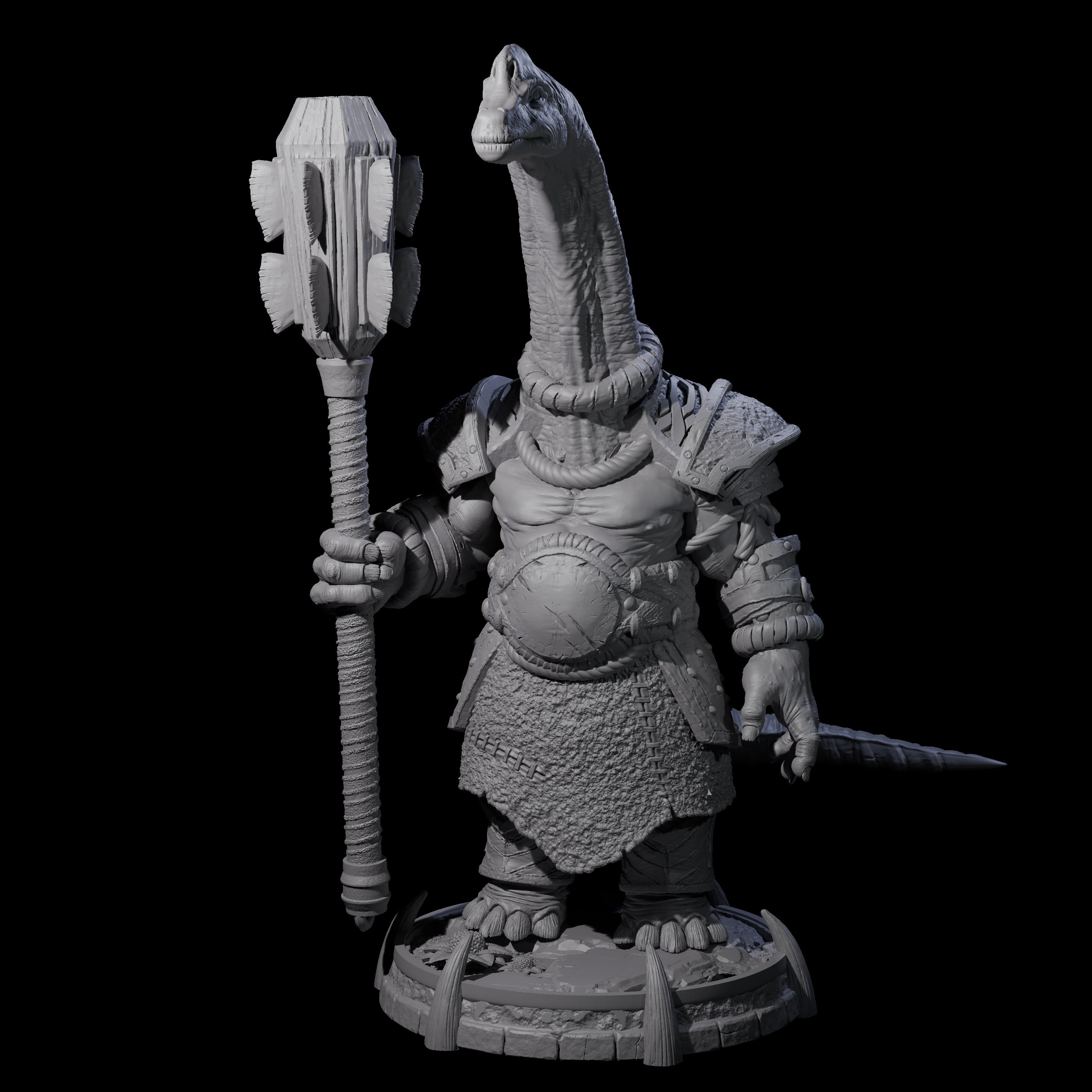 Protective Saurian Warrior E Miniature for Dungeons and Dragons, Pathfinder or other TTRPGs