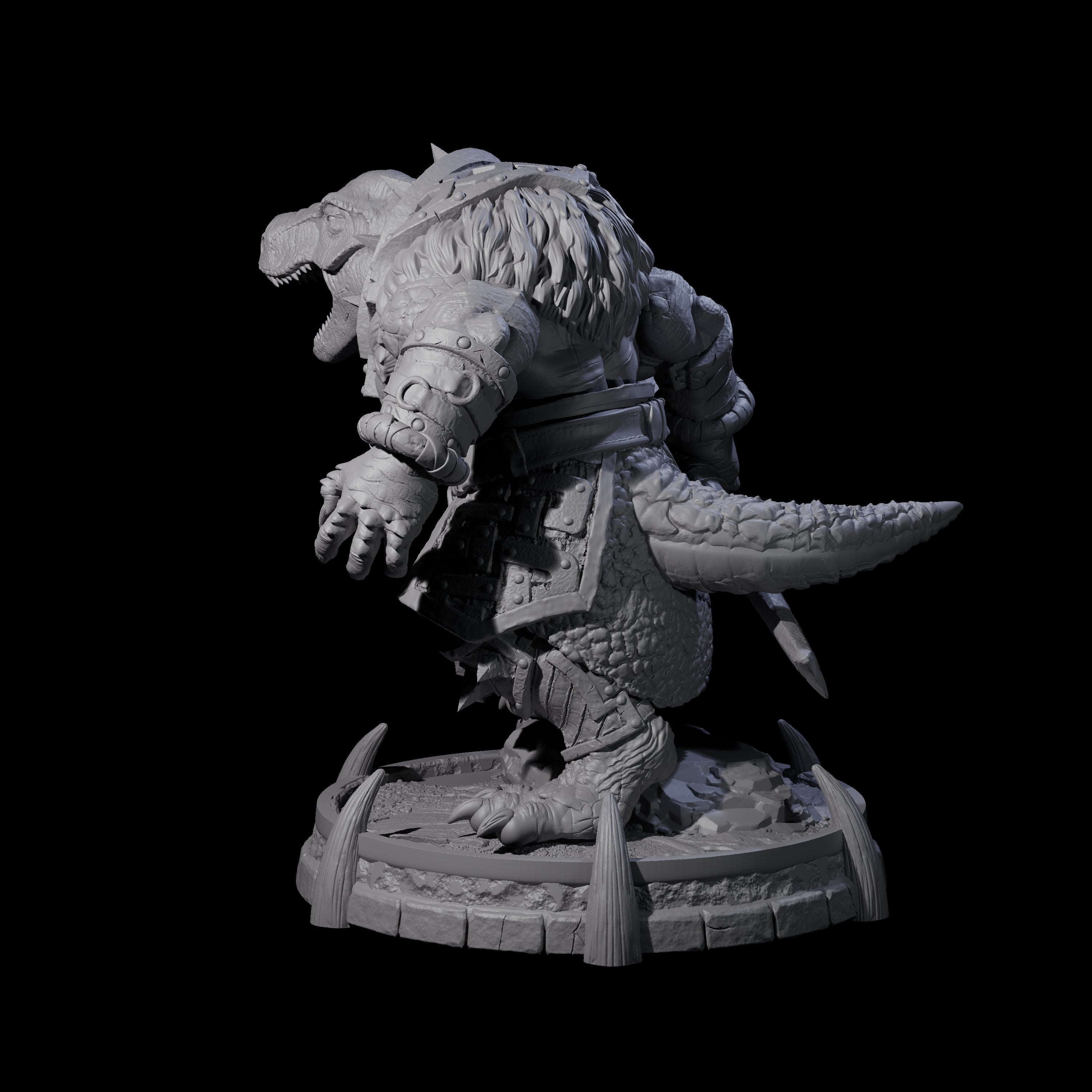Protective Saurian Warrior F Miniature for Dungeons and Dragons, Pathfinder or other TTRPGs