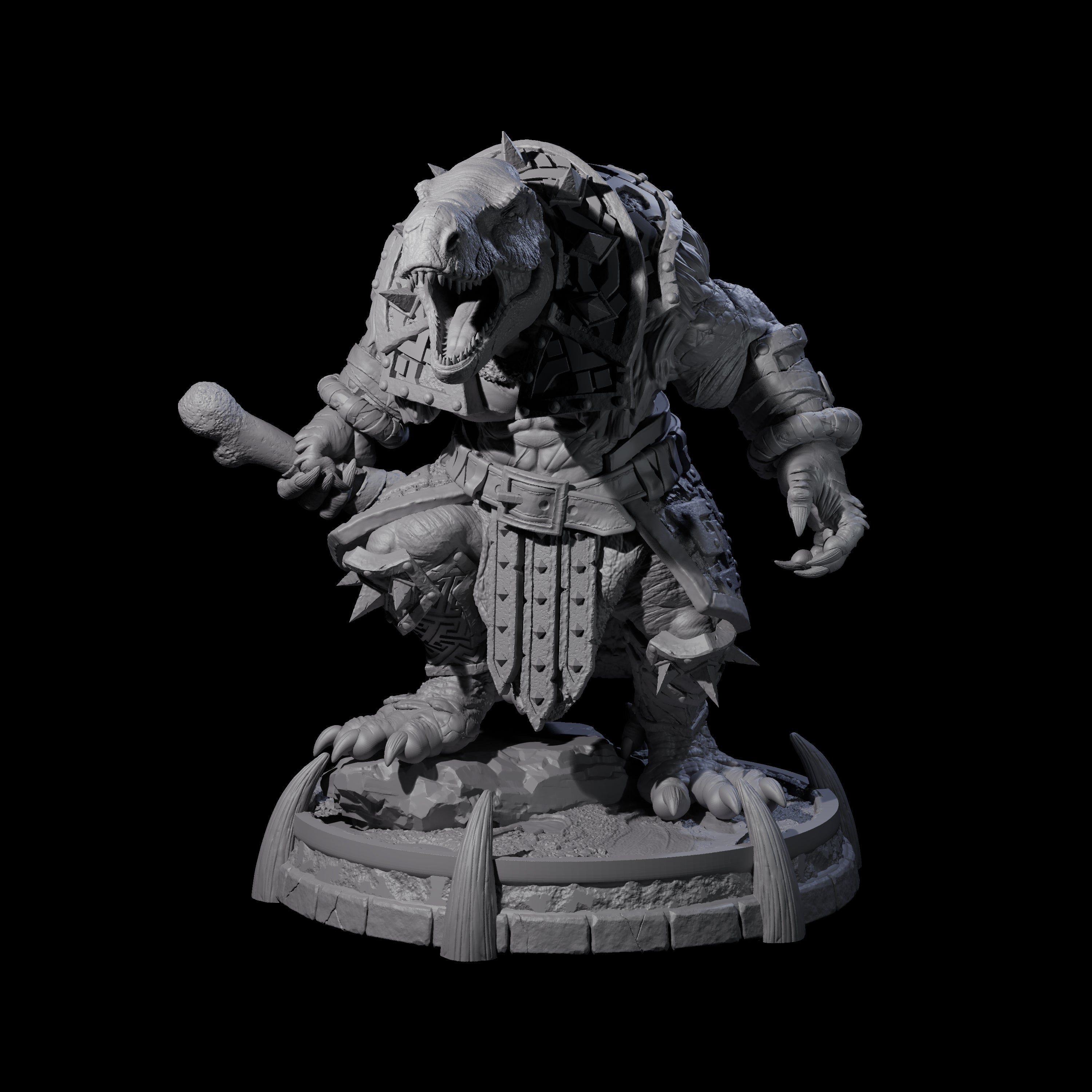 Protective Saurian Warrior F Miniature for Dungeons and Dragons, Pathfinder or other TTRPGs
