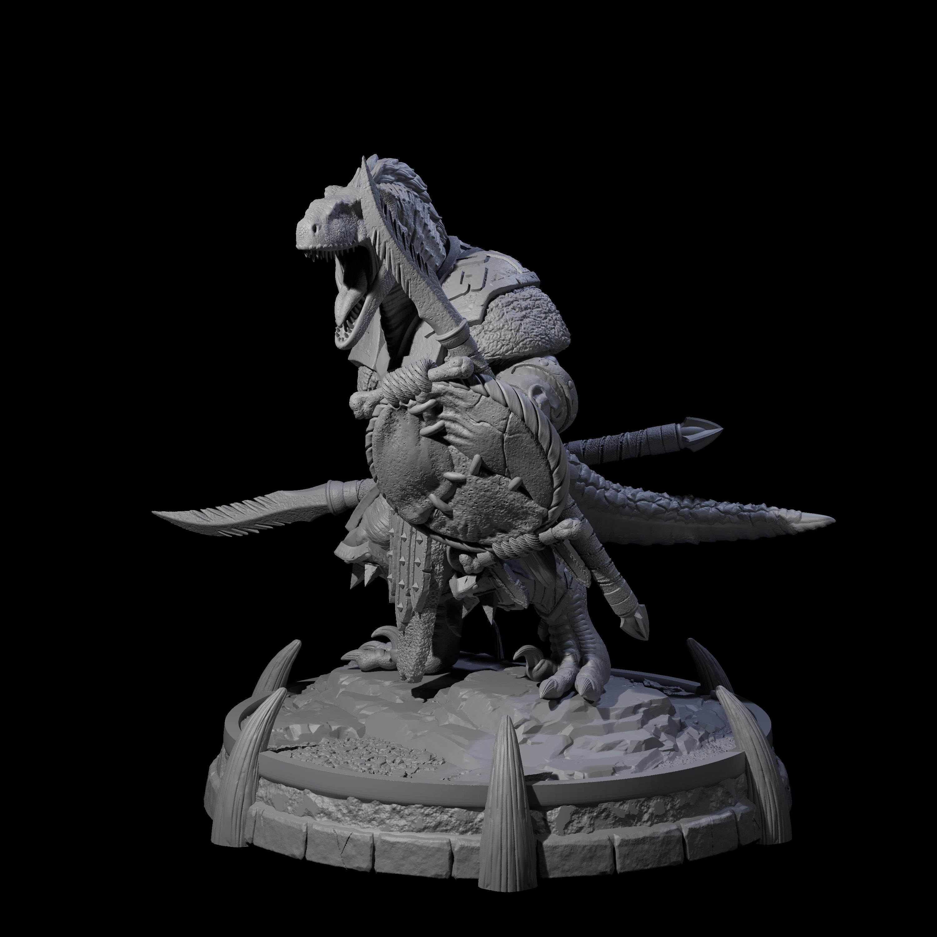 Protective Saurian Warrior G Miniature for Dungeons and Dragons, Pathfinder or other TTRPGs