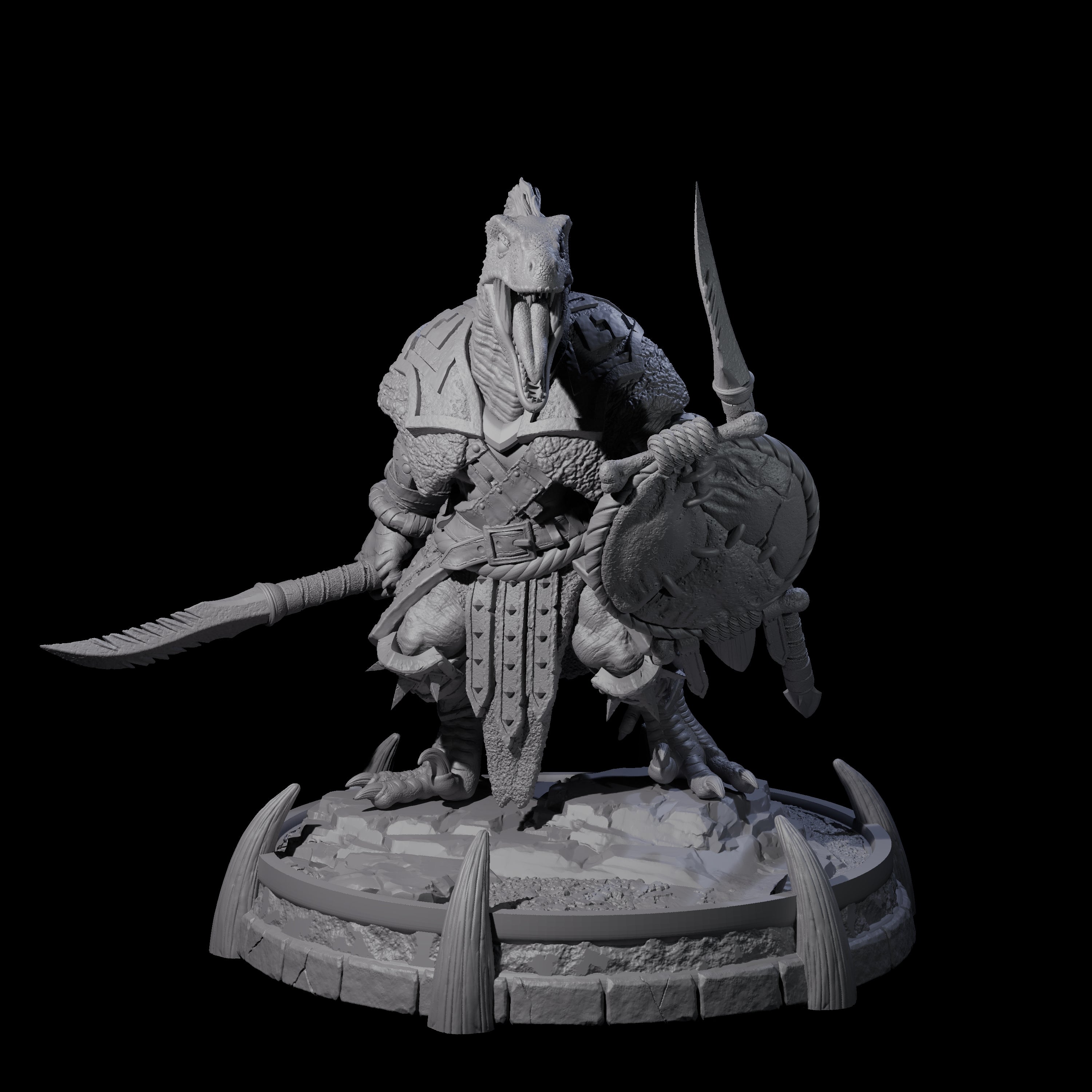Protective Saurian Warrior G Miniature for Dungeons and Dragons, Pathfinder or other TTRPGs