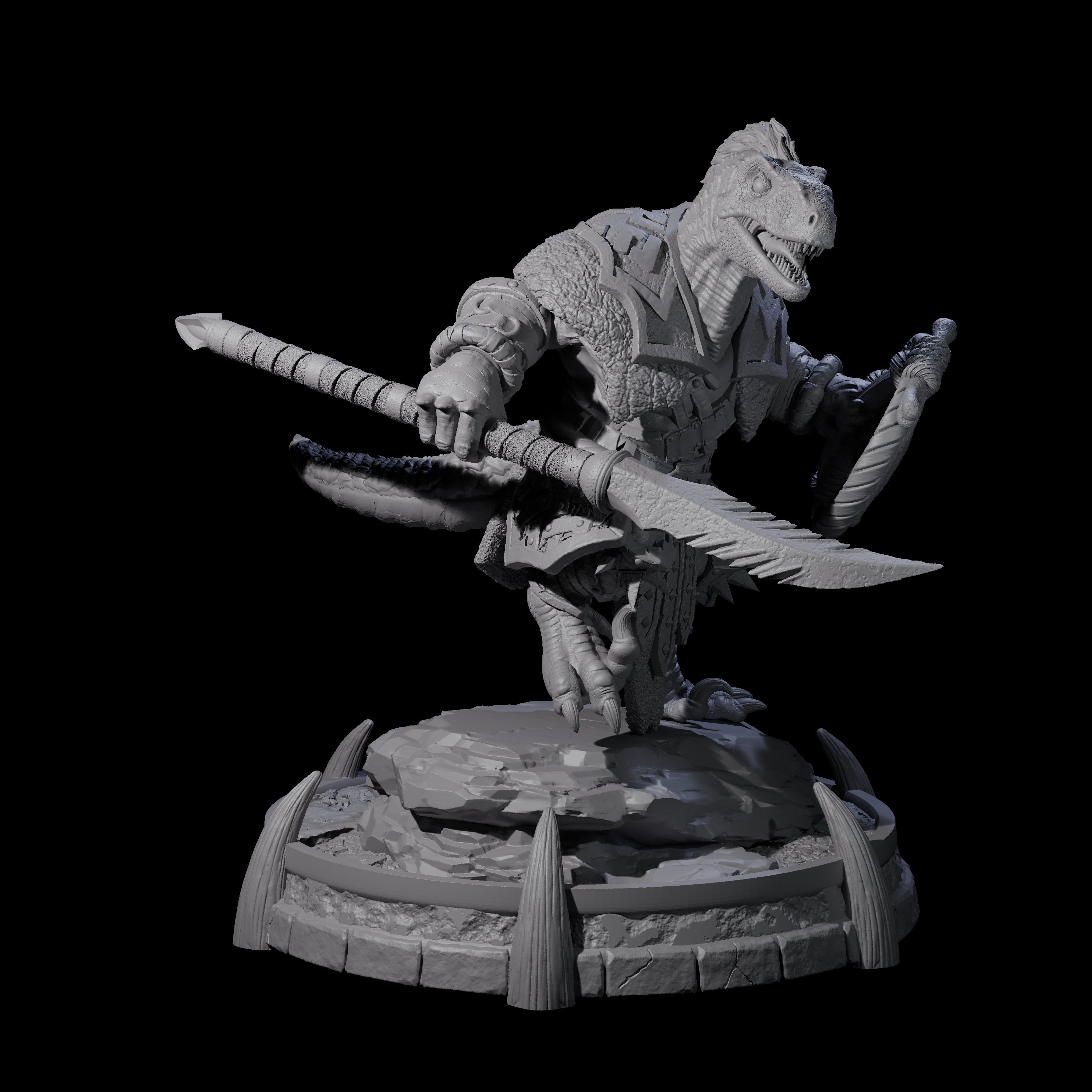 Protective Saurian Warrior H Miniature for Dungeons and Dragons, Pathfinder or other TTRPGs