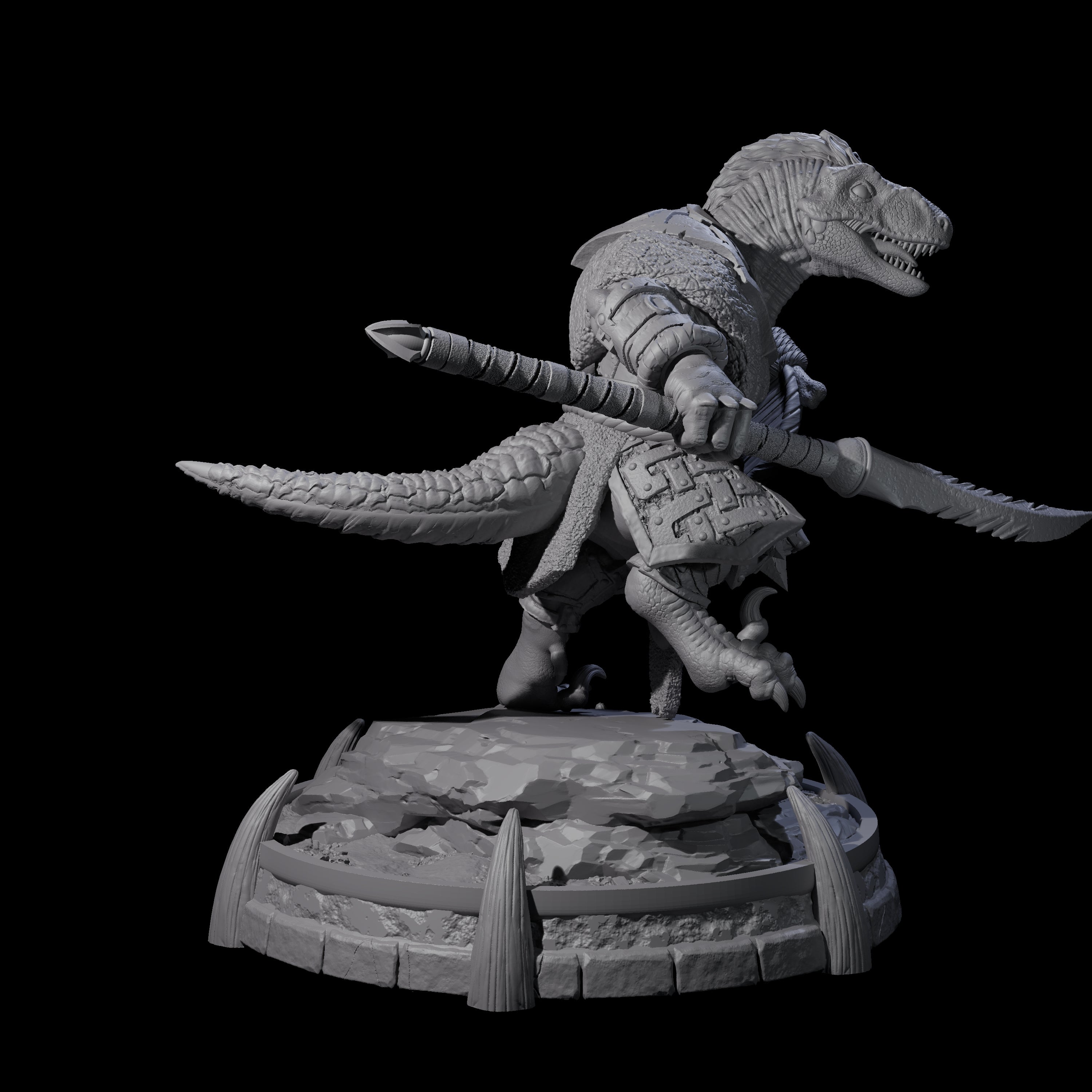 Protective Saurian Warrior H Miniature for Dungeons and Dragons, Pathfinder or other TTRPGs