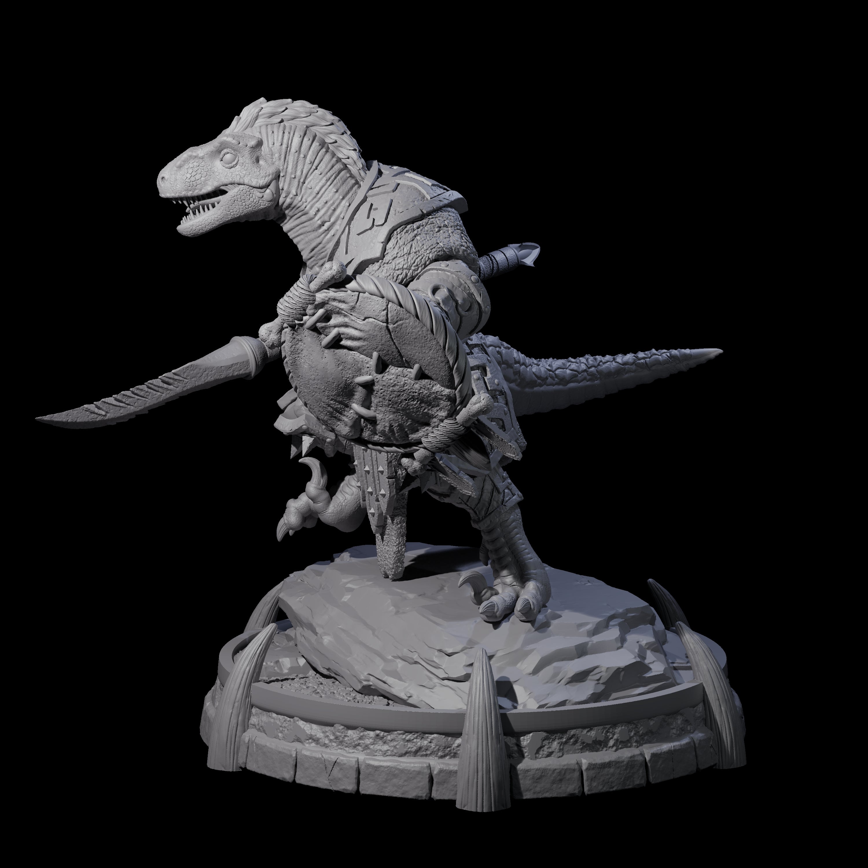 Protective Saurian Warrior H Miniature for Dungeons and Dragons, Pathfinder or other TTRPGs