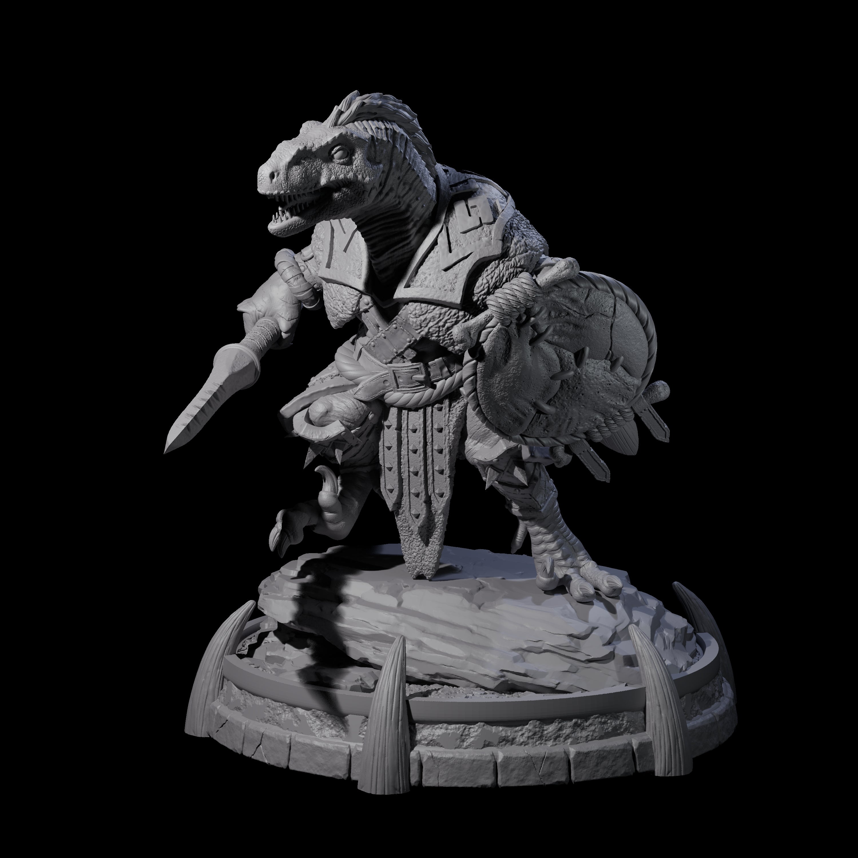 Protective Saurian Warrior H Miniature for Dungeons and Dragons, Pathfinder or other TTRPGs