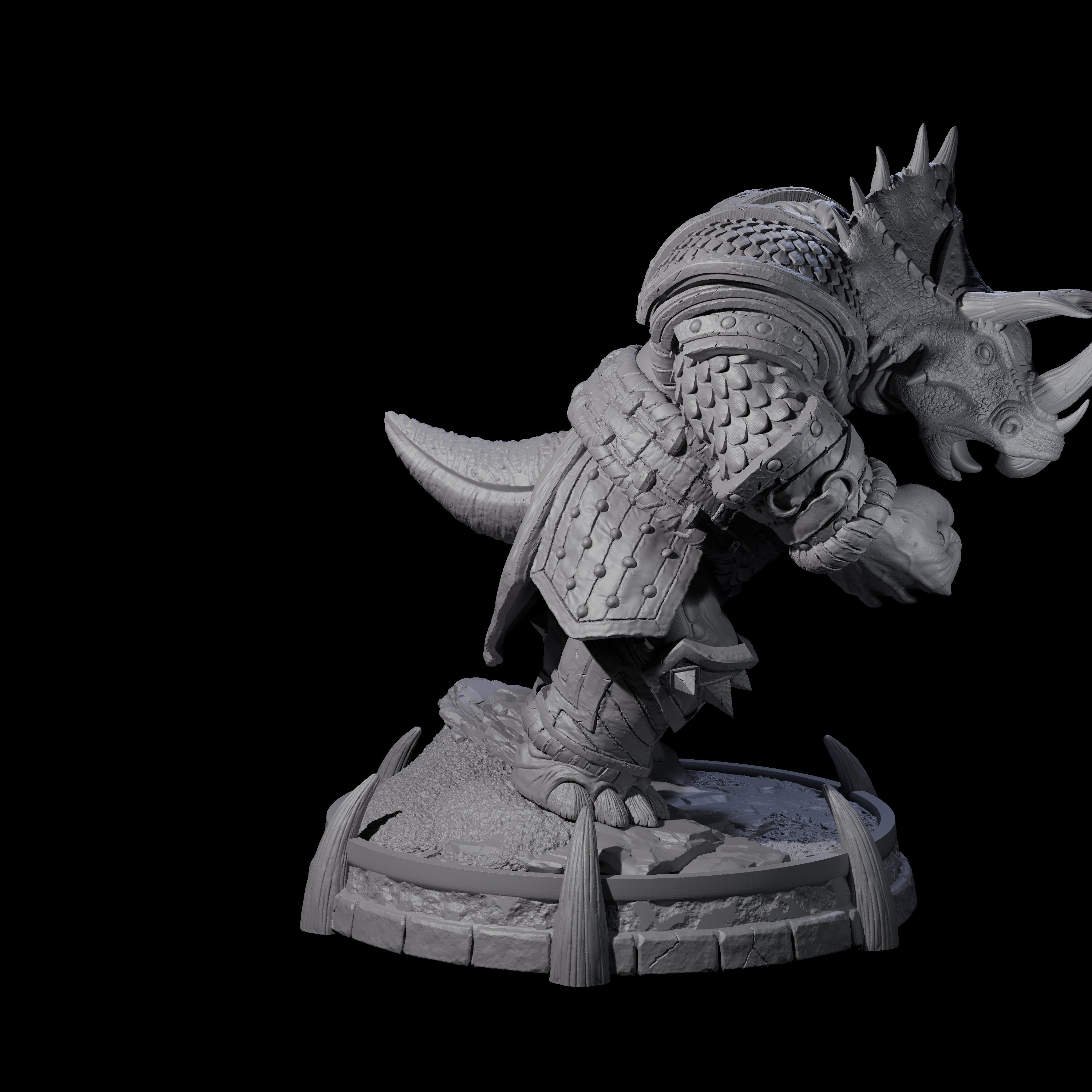Protective Saurian Warrior K Miniature for Dungeons and Dragons, Pathfinder or other TTRPGs