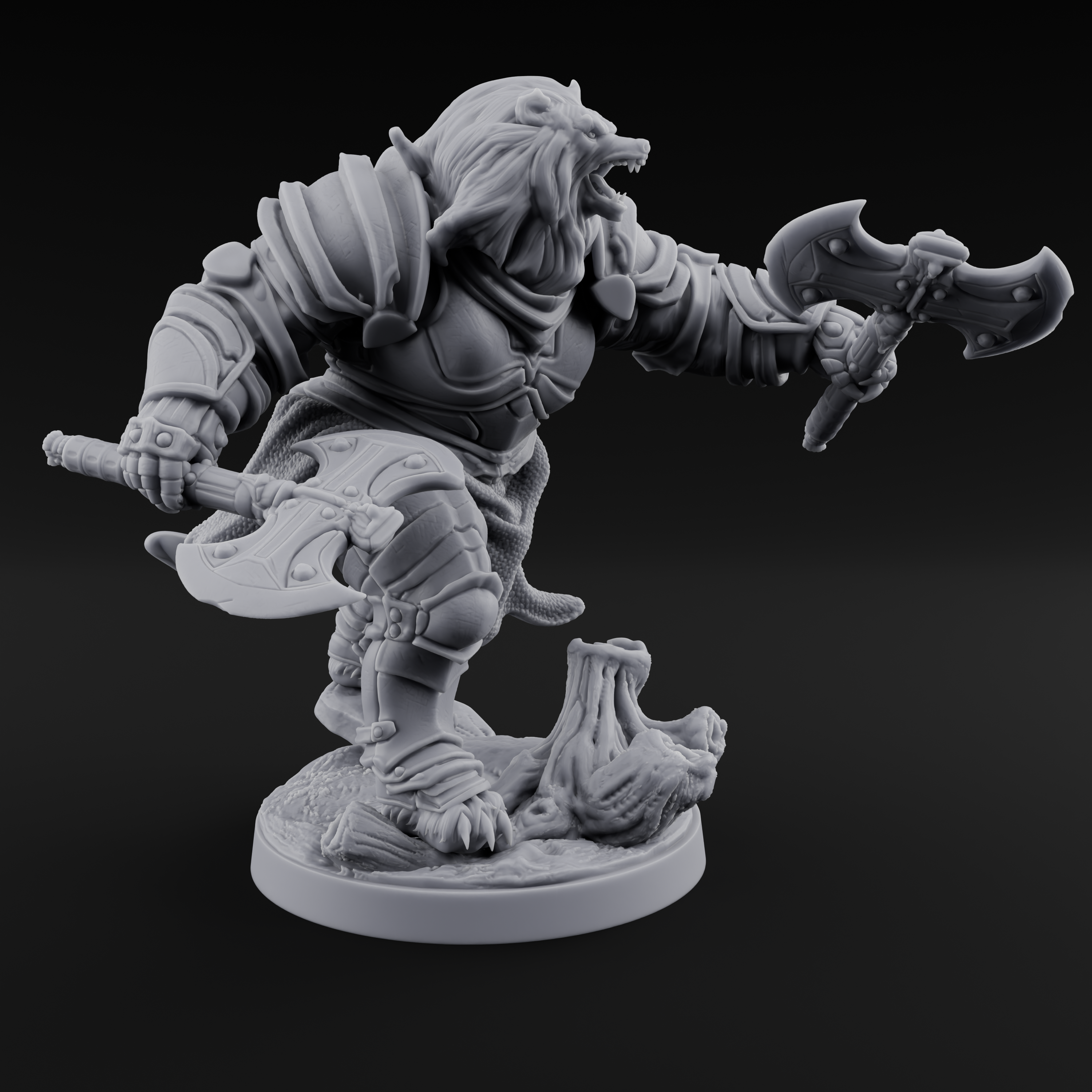Protective Ursine Knight Miniature for Dungeons and Dragons, Pathfinder or other TTRPGs