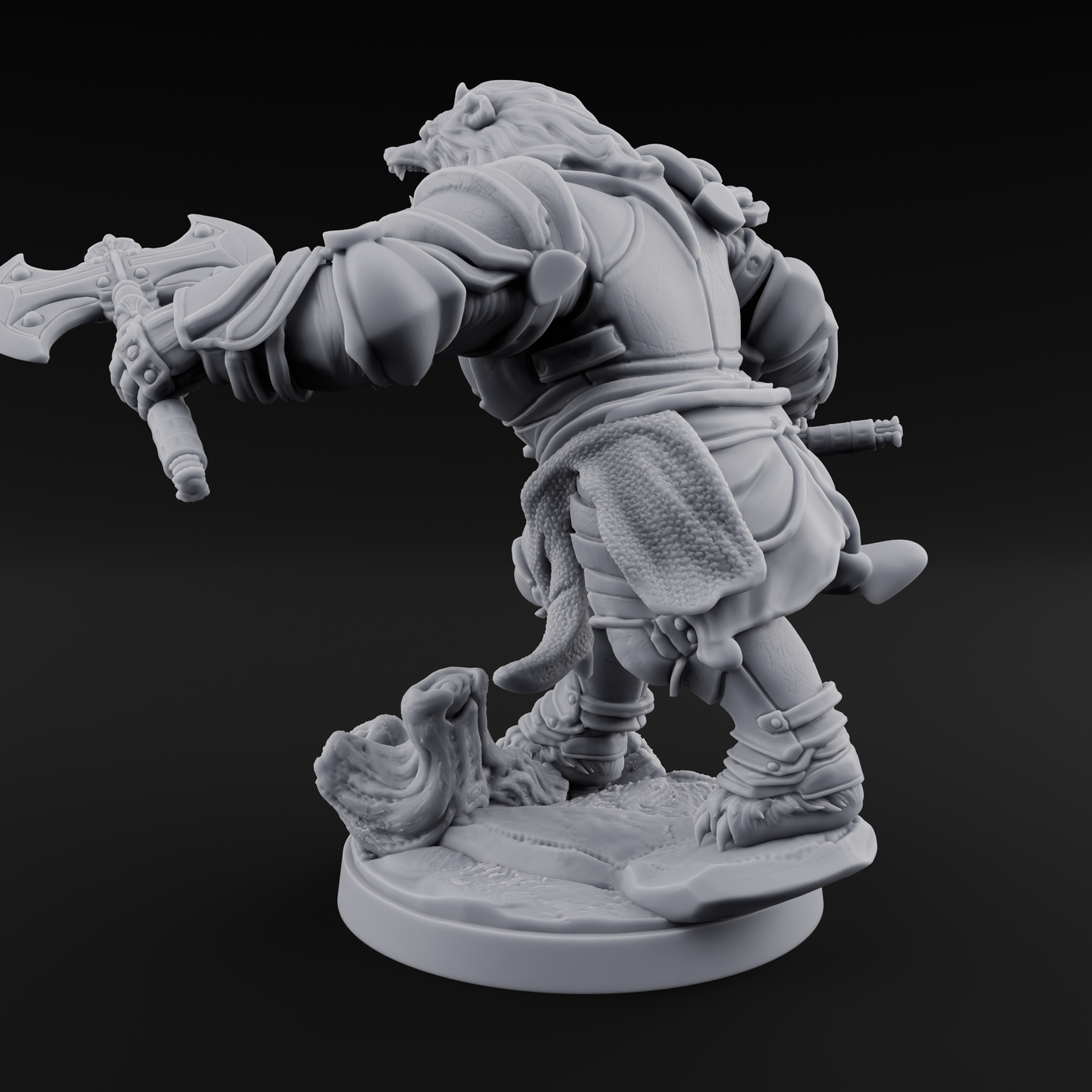 Protective Ursine Knight Miniature for Dungeons and Dragons, Pathfinder or other TTRPGs