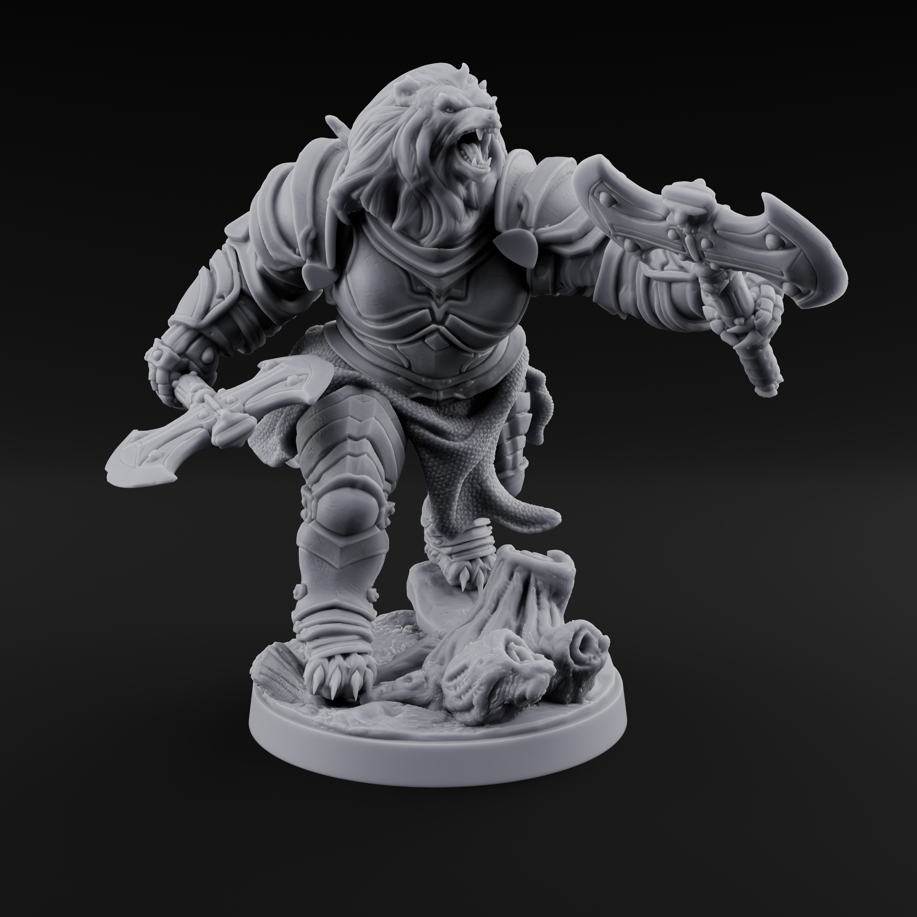 Protective Ursine Knight Miniature for Dungeons and Dragons, Pathfinder or other TTRPGs