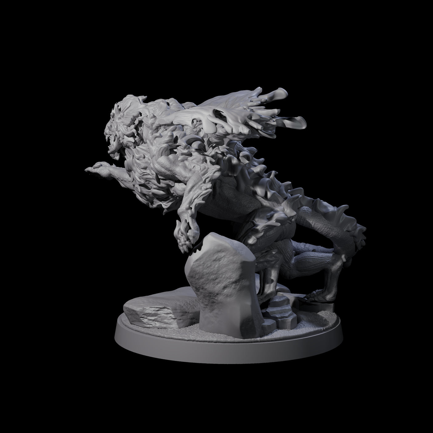Prowling Grimalkin B Miniature for Dungeons and Dragons, Pathfinder or other TTRPGs