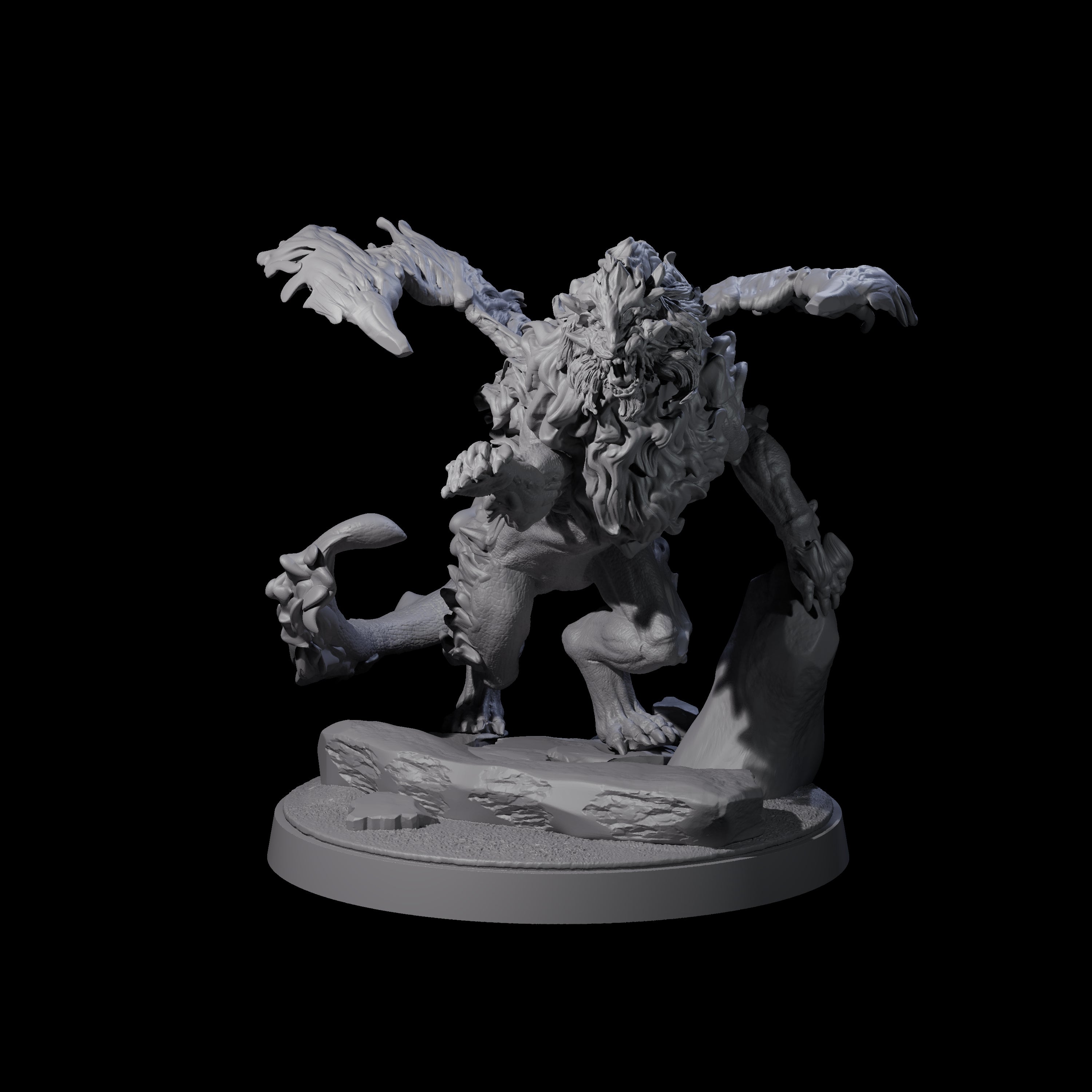 Prowling Grimalkin B Miniature for Dungeons and Dragons, Pathfinder or other TTRPGs