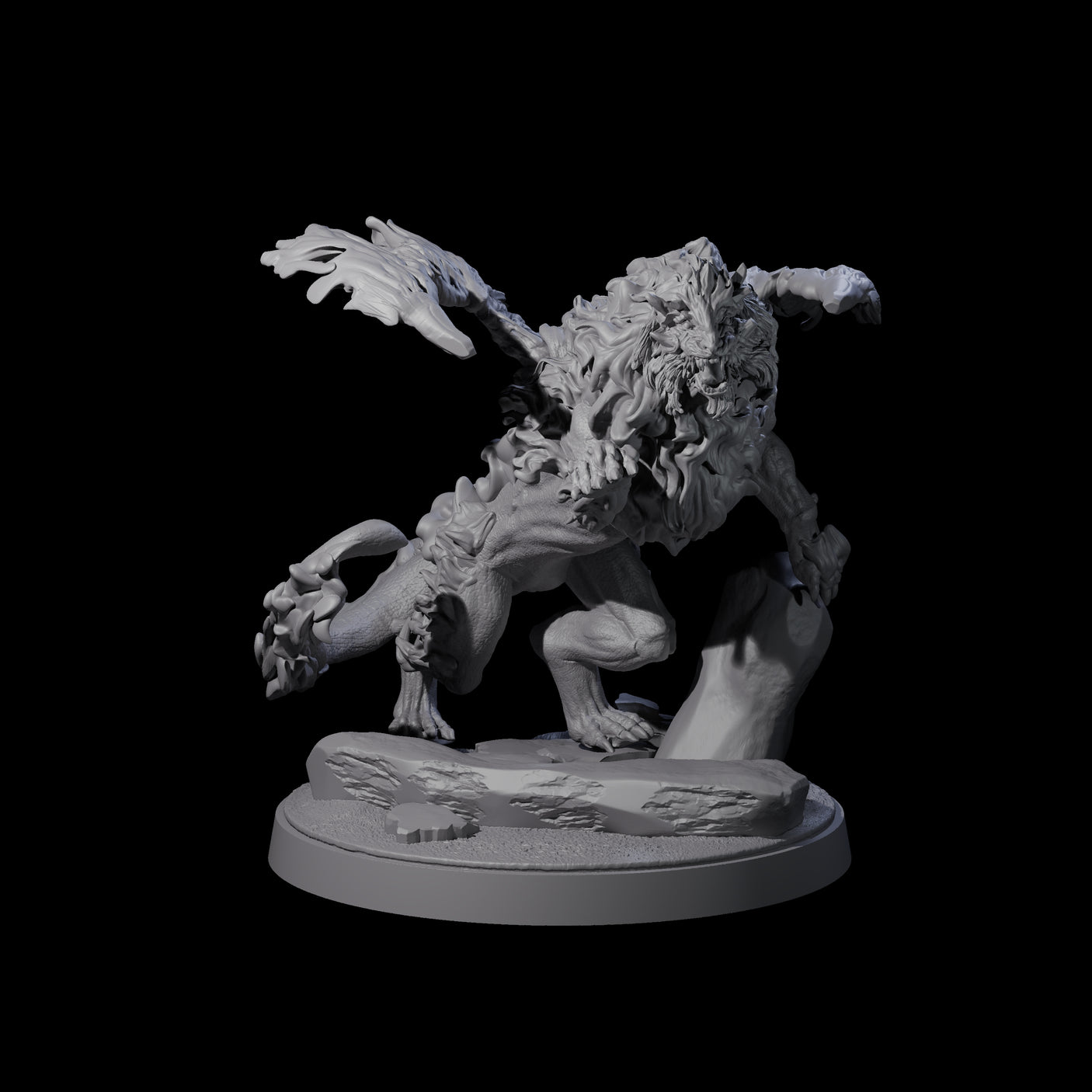 Prowling Grimalkin B Miniature for Dungeons and Dragons, Pathfinder or other TTRPGs