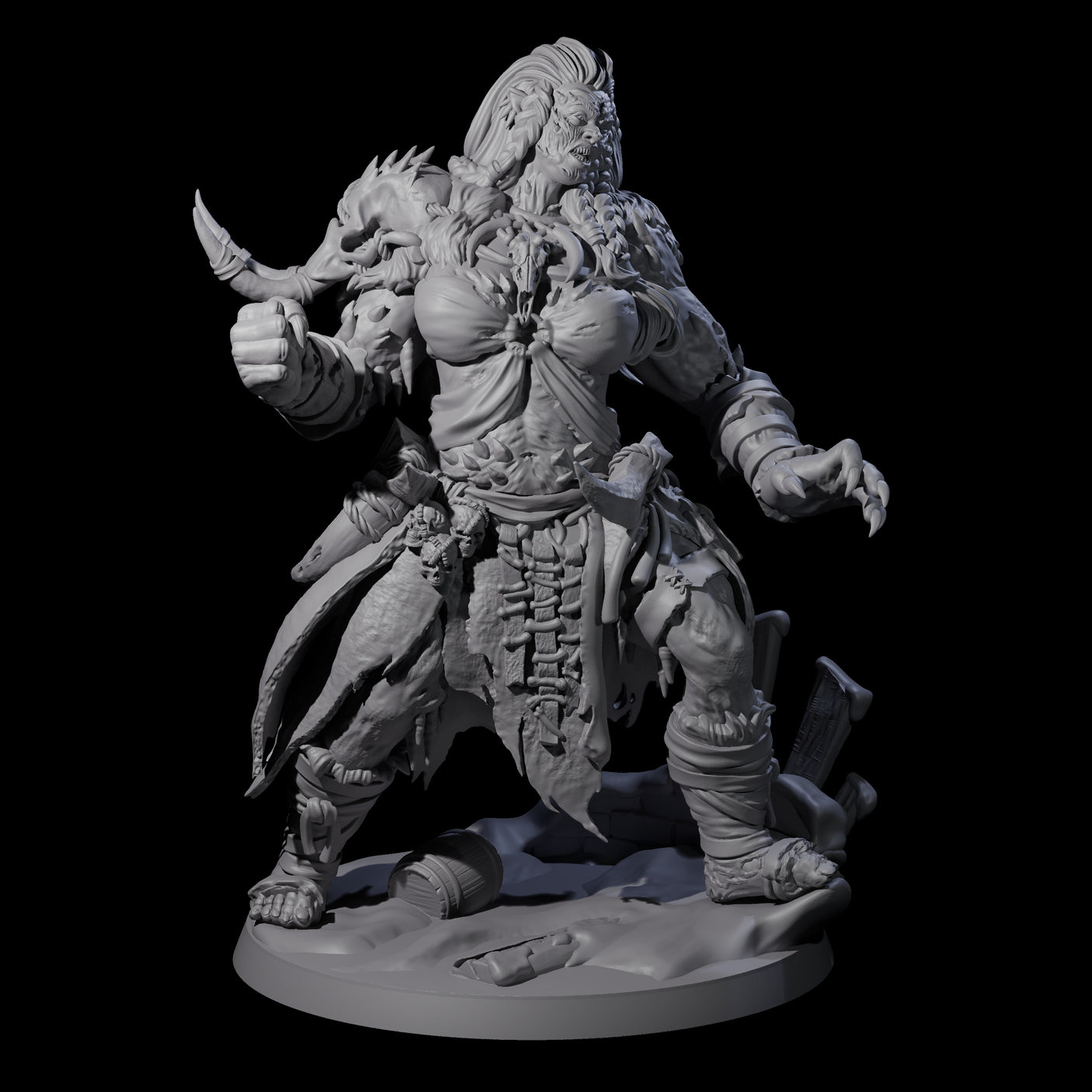 Punching Frost Giant Miniature for Dungeons and Dragons, Pathfinder or other TTRPGs