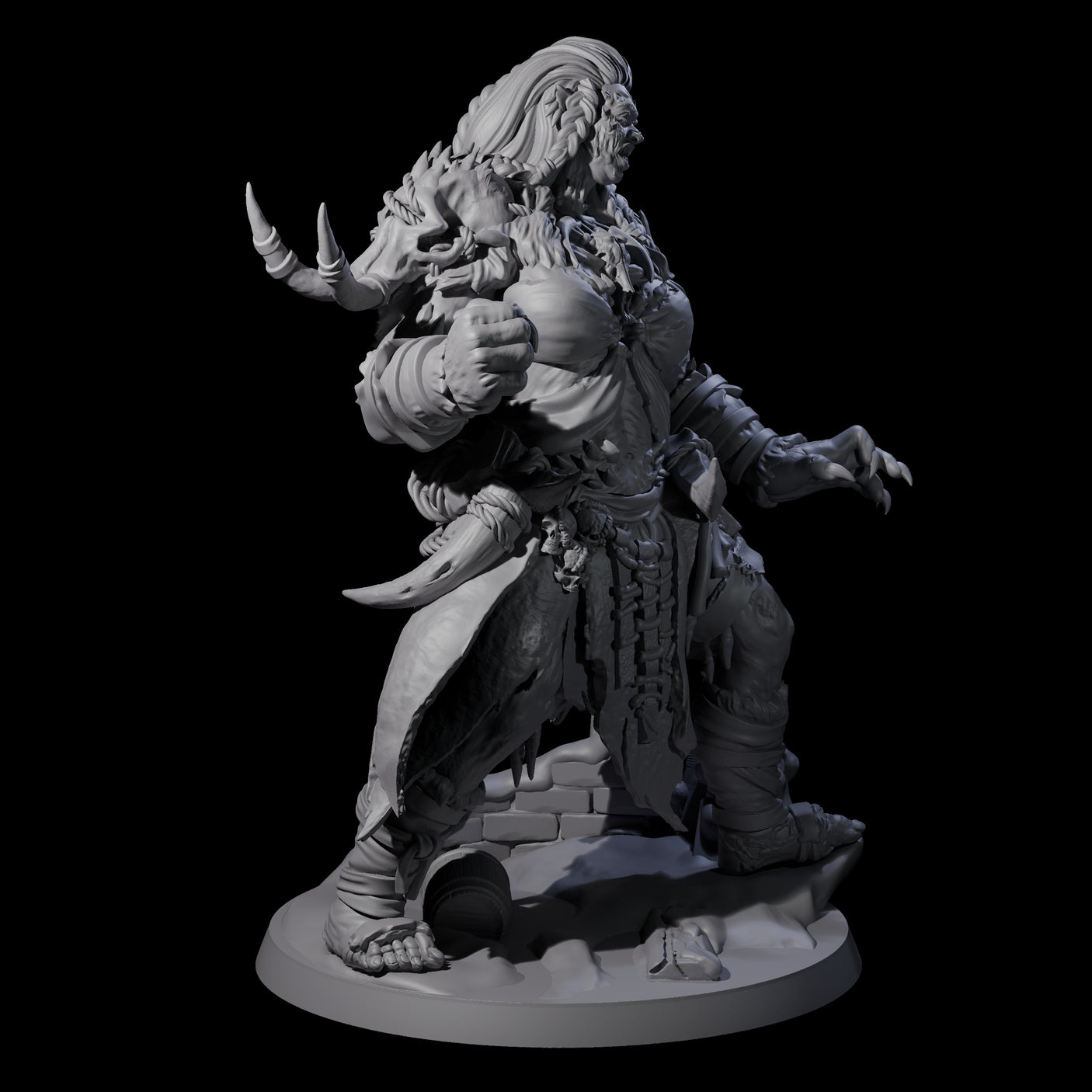 Punching Frost Giant Miniature for Dungeons and Dragons, Pathfinder or other TTRPGs